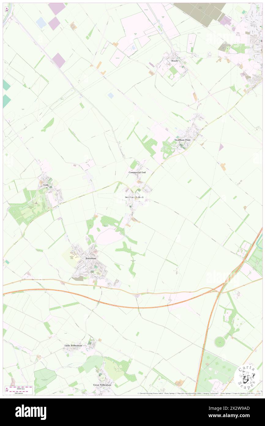 Swaffham Bulbeck, Cambridgeshire, GB, United Kingdom, England, N 52 14' 17'', N 0 16' 37'', map, Cartascapes Map published in 2024. Explore Cartascapes, a map revealing Earth's diverse landscapes, cultures, and ecosystems. Journey through time and space, discovering the interconnectedness of our planet's past, present, and future. Stock Photo