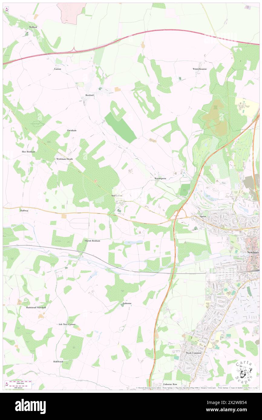 Speen, West Berkshire, GB, United Kingdom, England, N 51 24' 43'', S 1 20' 37'', map, Cartascapes Map published in 2024. Explore Cartascapes, a map revealing Earth's diverse landscapes, cultures, and ecosystems. Journey through time and space, discovering the interconnectedness of our planet's past, present, and future. Stock Photo