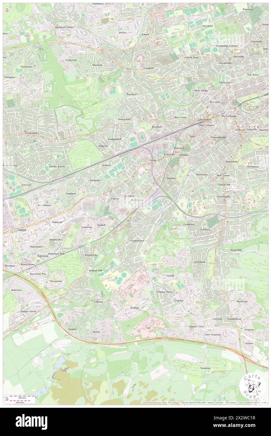Slateford, City of Edinburgh, GB, United Kingdom, Scotland, N 55 55' 40'', S 3 14' 36'', map, Cartascapes Map published in 2024. Explore Cartascapes, a map revealing Earth's diverse landscapes, cultures, and ecosystems. Journey through time and space, discovering the interconnectedness of our planet's past, present, and future. Stock Photo
