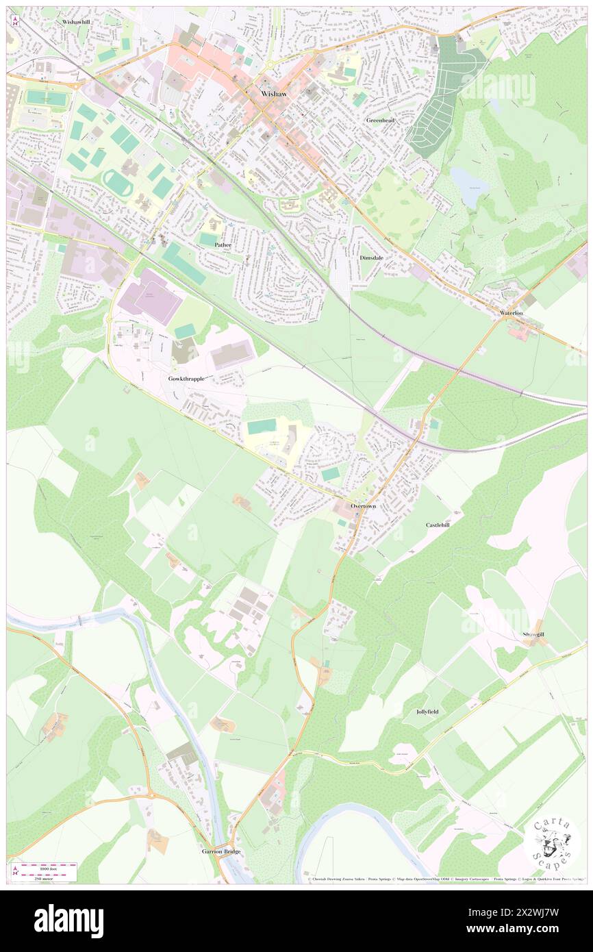 Overtown, North Lanarkshire, GB, United Kingdom, Scotland, N 55 45' 25'', S 3 54' 59'', map, Cartascapes Map published in 2024. Explore Cartascapes, a map revealing Earth's diverse landscapes, cultures, and ecosystems. Journey through time and space, discovering the interconnectedness of our planet's past, present, and future. Stock Photo