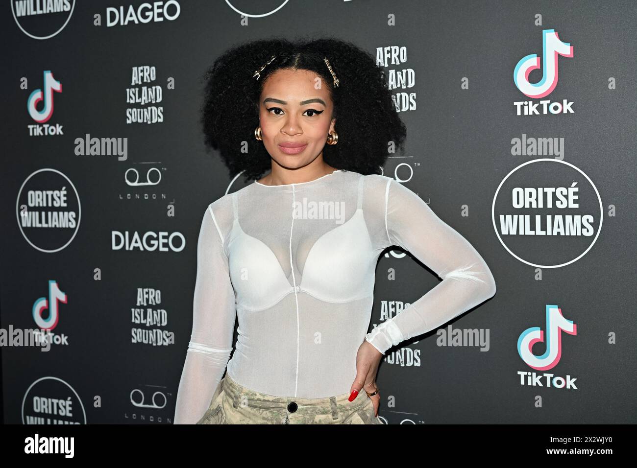 London, UK. 23 April 2024 Angela Gaote attends Oritsé Williams (JLS