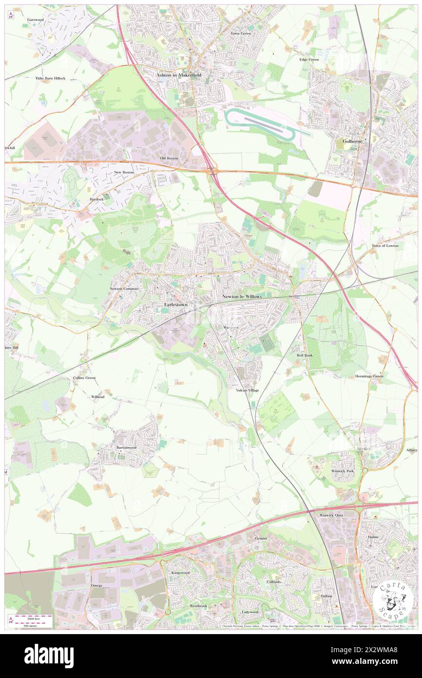 Newton-le-Willows, St. Helens, GB, United Kingdom, England, N 53 27' 0'', S 2 38' 1'', map, Cartascapes Map published in 2024. Explore Cartascapes, a map revealing Earth's diverse landscapes, cultures, and ecosystems. Journey through time and space, discovering the interconnectedness of our planet's past, present, and future. Stock Photo