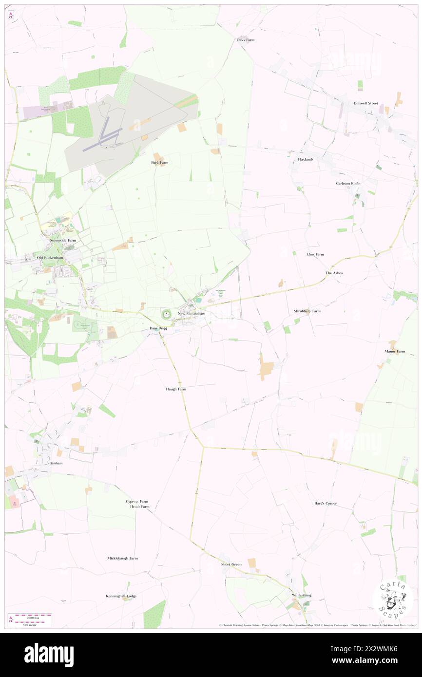 New Buckenham, Norfolk, GB, United Kingdom, England, N 52 28' 17'', N 1 4' 41'', map, Cartascapes Map published in 2024. Explore Cartascapes, a map revealing Earth's diverse landscapes, cultures, and ecosystems. Journey through time and space, discovering the interconnectedness of our planet's past, present, and future. Stock Photo