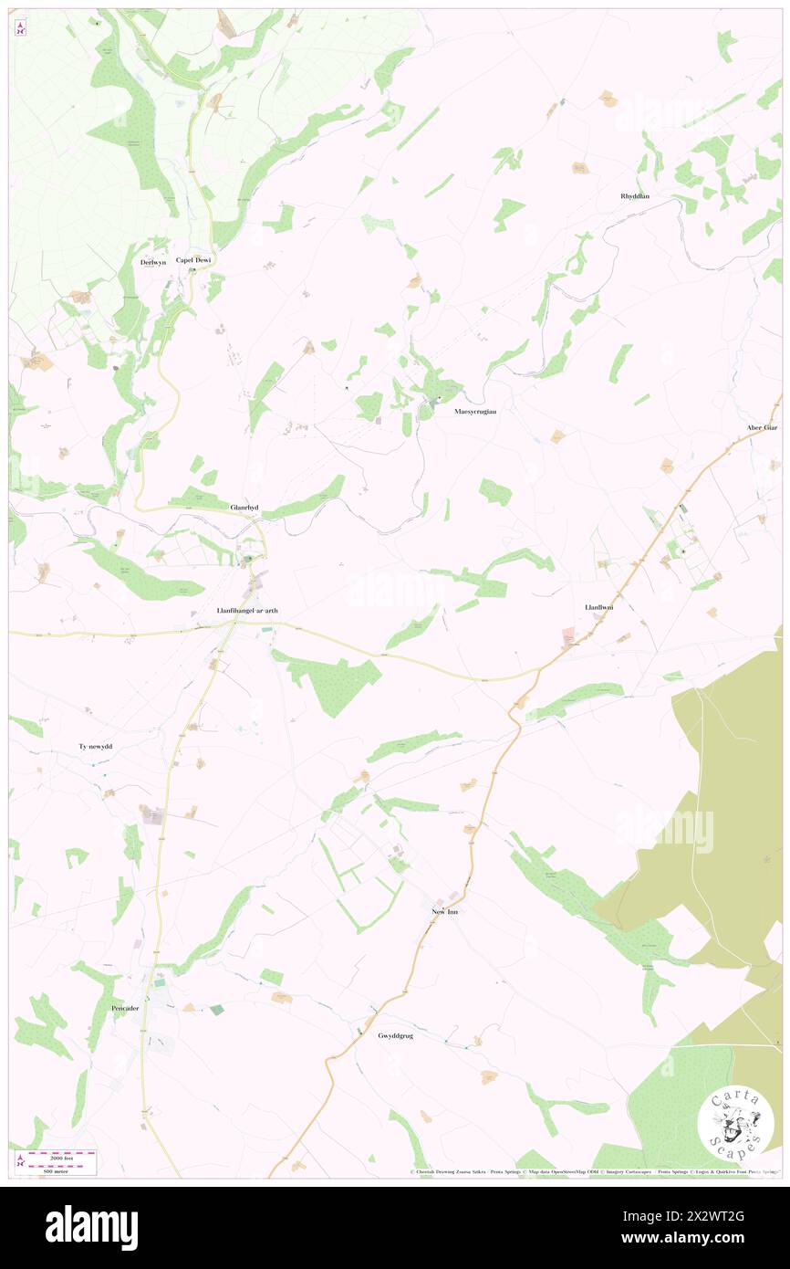 Maes-y-crugiau, Carmarthenshire, GB, United Kingdom, Wales, N 52 1' 59'', S 4 13' 59'', map, Cartascapes Map published in 2024. Explore Cartascapes, a map revealing Earth's diverse landscapes, cultures, and ecosystems. Journey through time and space, discovering the interconnectedness of our planet's past, present, and future. Stock Photo