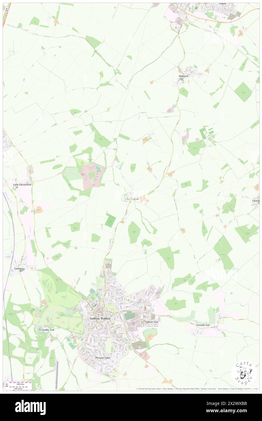 Little Walden, Essex, GB, United Kingdom, England, N 52 3' 3'', N 0 15' 12'', map, Cartascapes Map published in 2024. Explore Cartascapes, a map revealing Earth's diverse landscapes, cultures, and ecosystems. Journey through time and space, discovering the interconnectedness of our planet's past, present, and future. Stock Photo