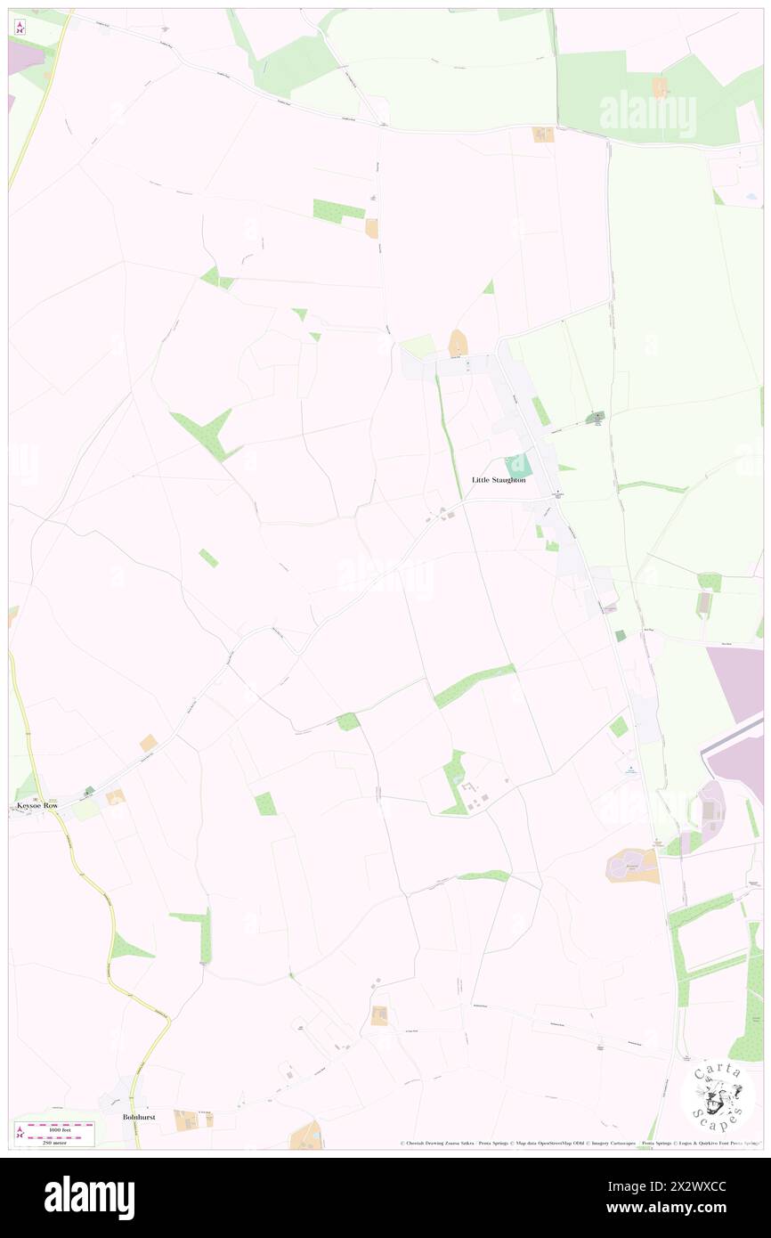 Little Staughton, Bedford, GB, United Kingdom, England, N 52 15' 2'', S 0 22' 55'', map, Cartascapes Map published in 2024. Explore Cartascapes, a map revealing Earth's diverse landscapes, cultures, and ecosystems. Journey through time and space, discovering the interconnectedness of our planet's past, present, and future. Stock Photo