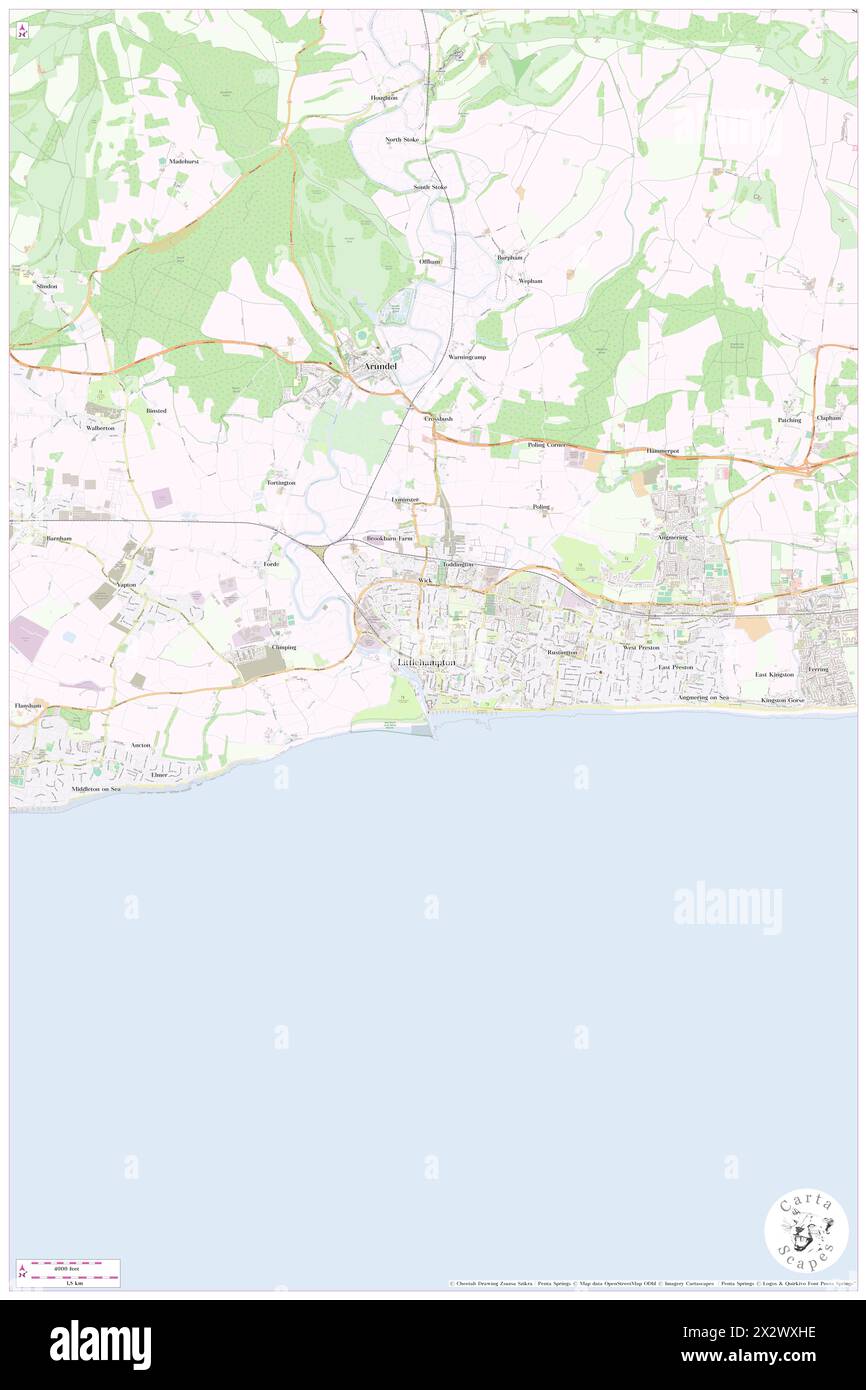 Littlehampton, West Sussex, GB, United Kingdom, England, N 50 48' 40'', S 0 32' 26'', map, Cartascapes Map published in 2024. Explore Cartascapes, a map revealing Earth's diverse landscapes, cultures, and ecosystems. Journey through time and space, discovering the interconnectedness of our planet's past, present, and future. Stock Photo