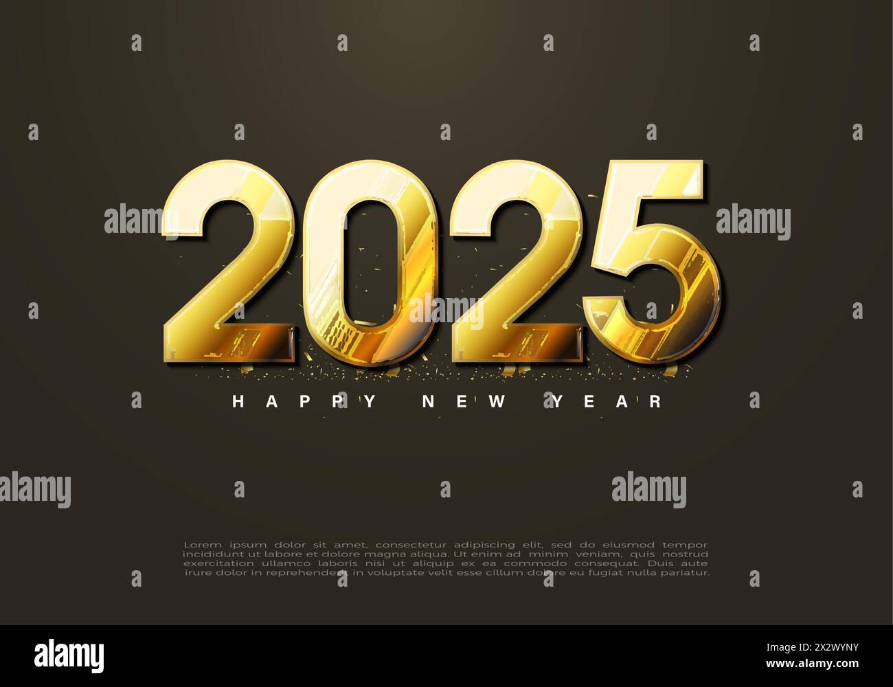 happy new year 2025 design. with elegant, simple colored number illustrations. premium vector design for posters, banners and greetings. Stock Vector