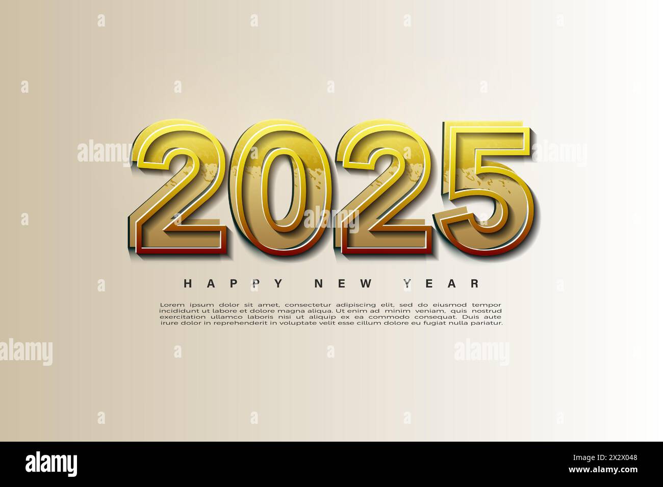 2025 new year with illustration of a double number in front of the