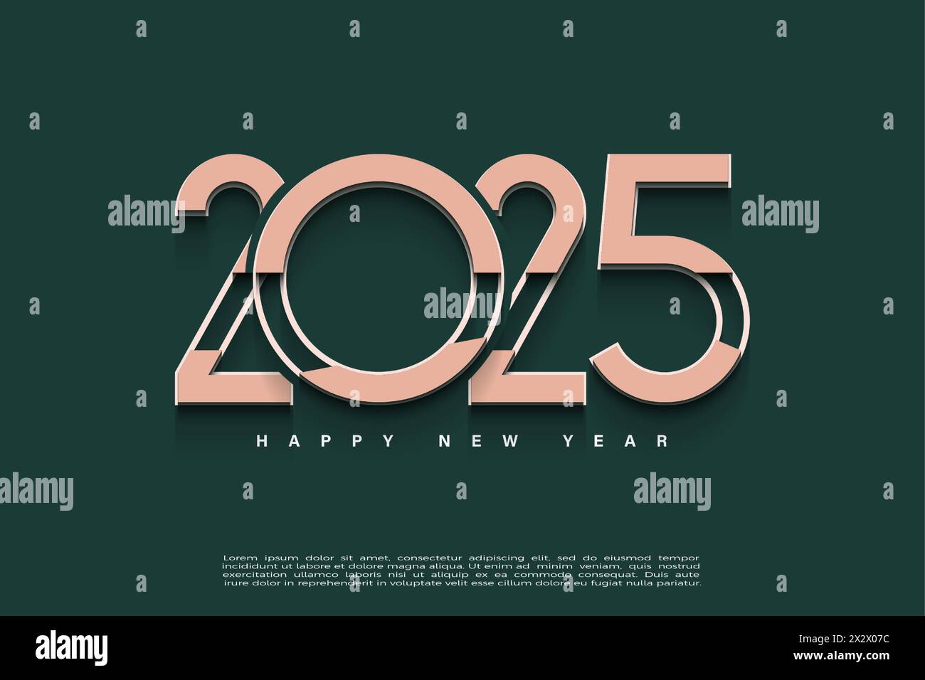 2025 new year with unique numbers and clean background, 2025 new year celebration.for flyers, banners and calendars 2025. Stock Vector