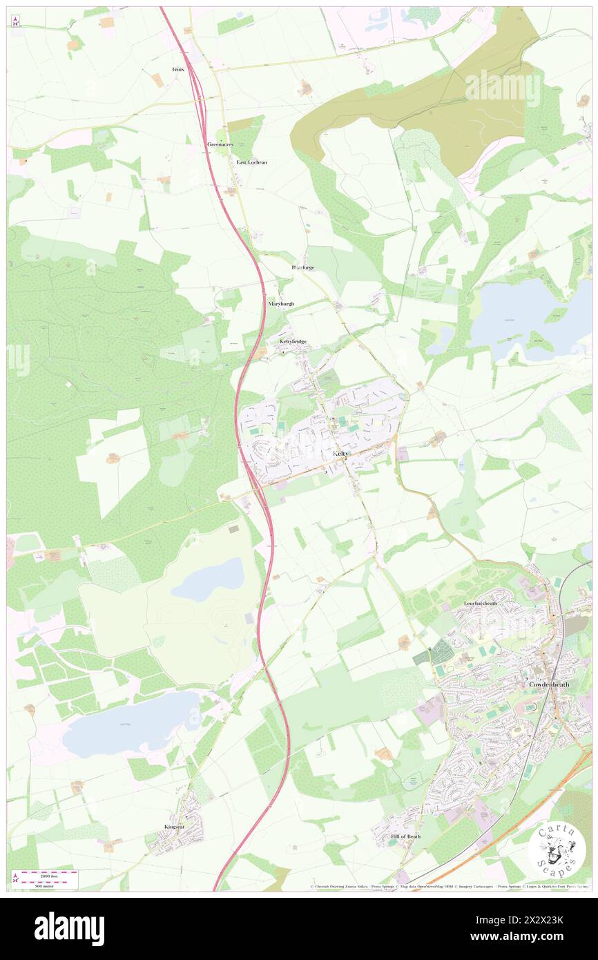 Kelty, Fife, GB, United Kingdom, Scotland, N 56 8' 1'', S 3 23' 12'', map, Cartascapes Map
