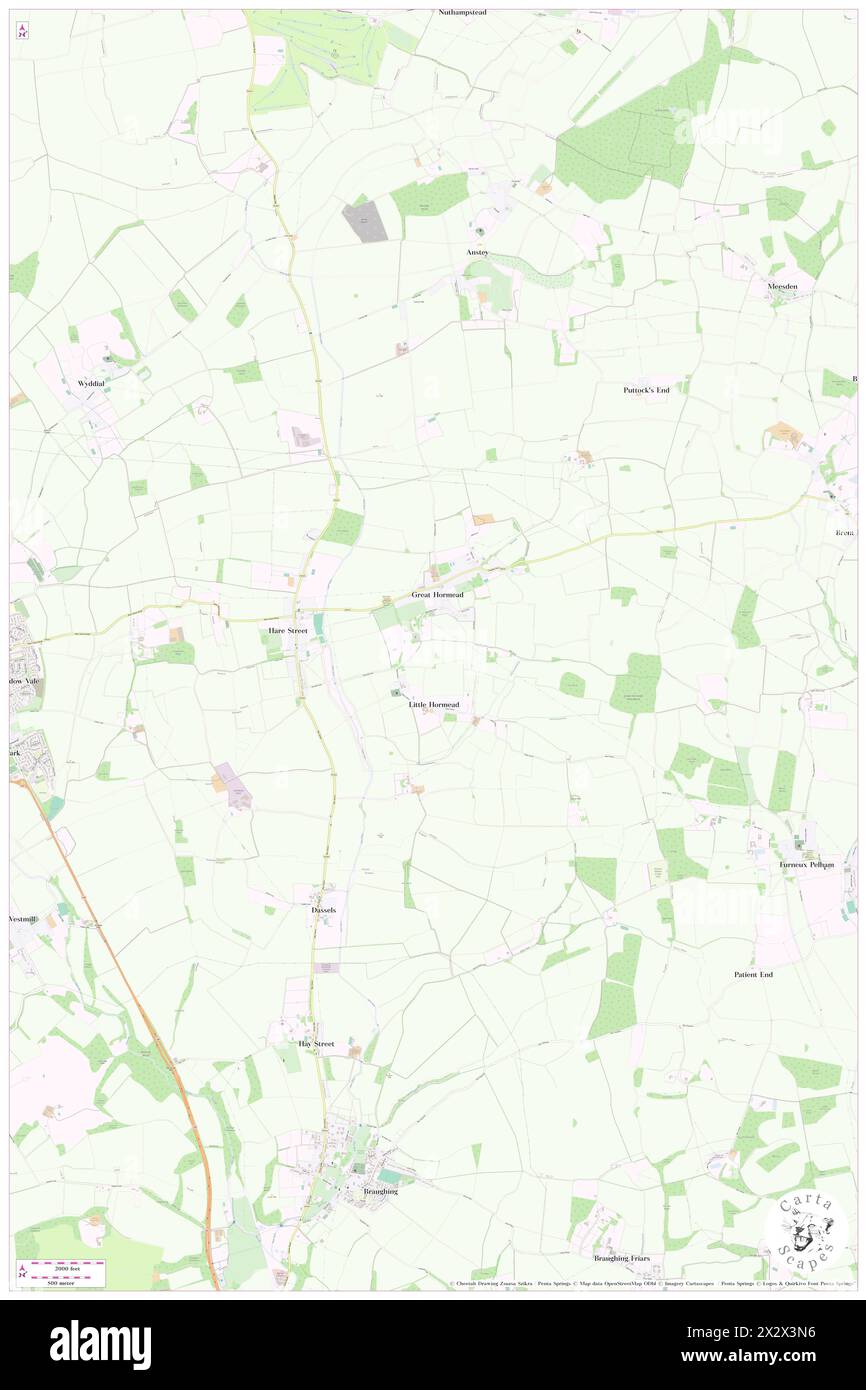 Hormead, Hertfordshire, GB, United Kingdom, England, N 51 56' 51'', N 0 2' 9'', map, Cartascapes Map published in 2024. Explore Cartascapes, a map revealing Earth's diverse landscapes, cultures, and ecosystems. Journey through time and space, discovering the interconnectedness of our planet's past, present, and future. Stock Photo