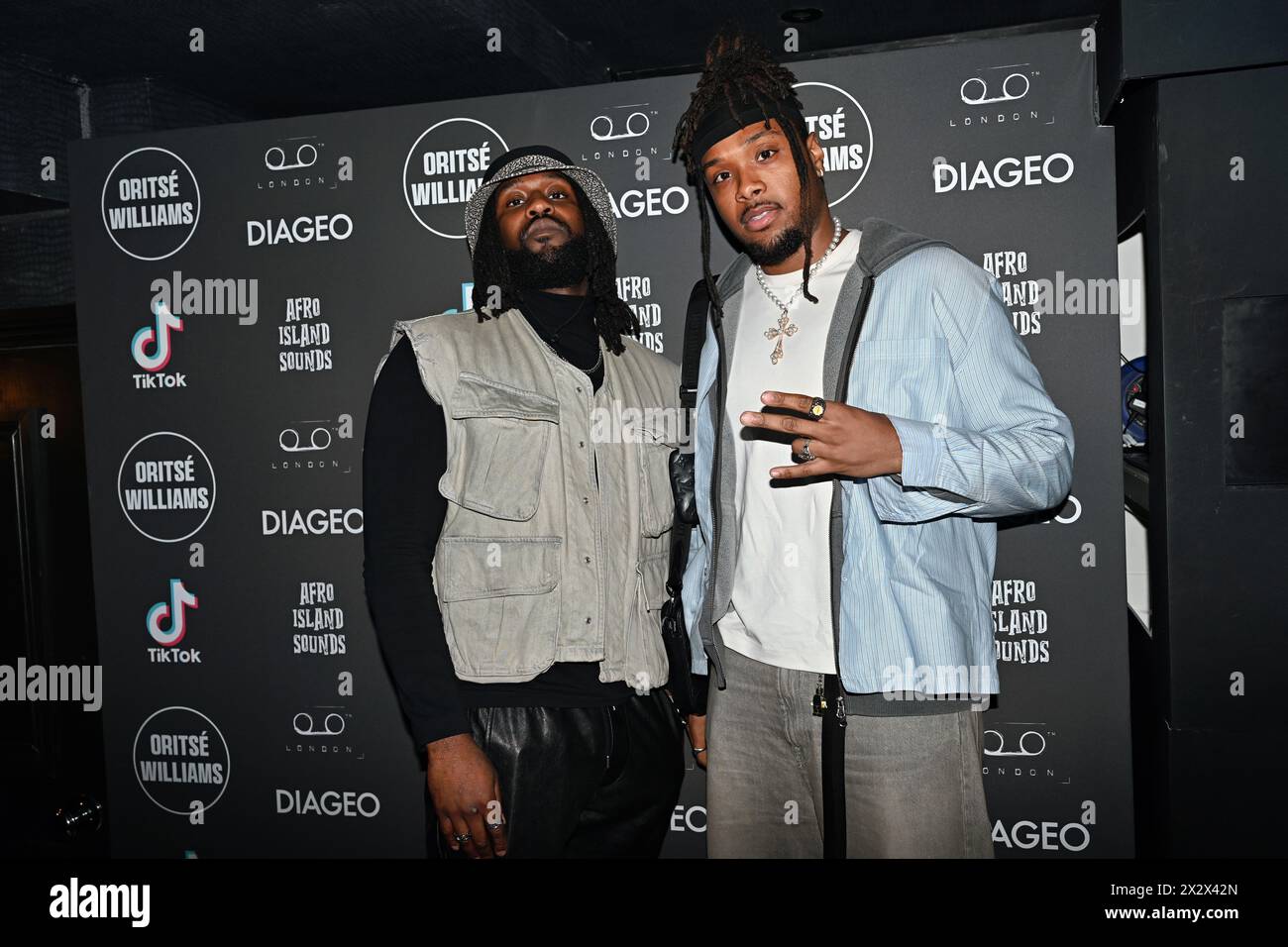 London, UK. 23rd Apr, 2024. Jazz Montell and Stefan Wade attends Oritsé Williams (JLS) music launch party at Little Tape London, 17 Hanover Sq, London, UK Credit: See Li/Picture Capital/Alamy Live News Stock Photo