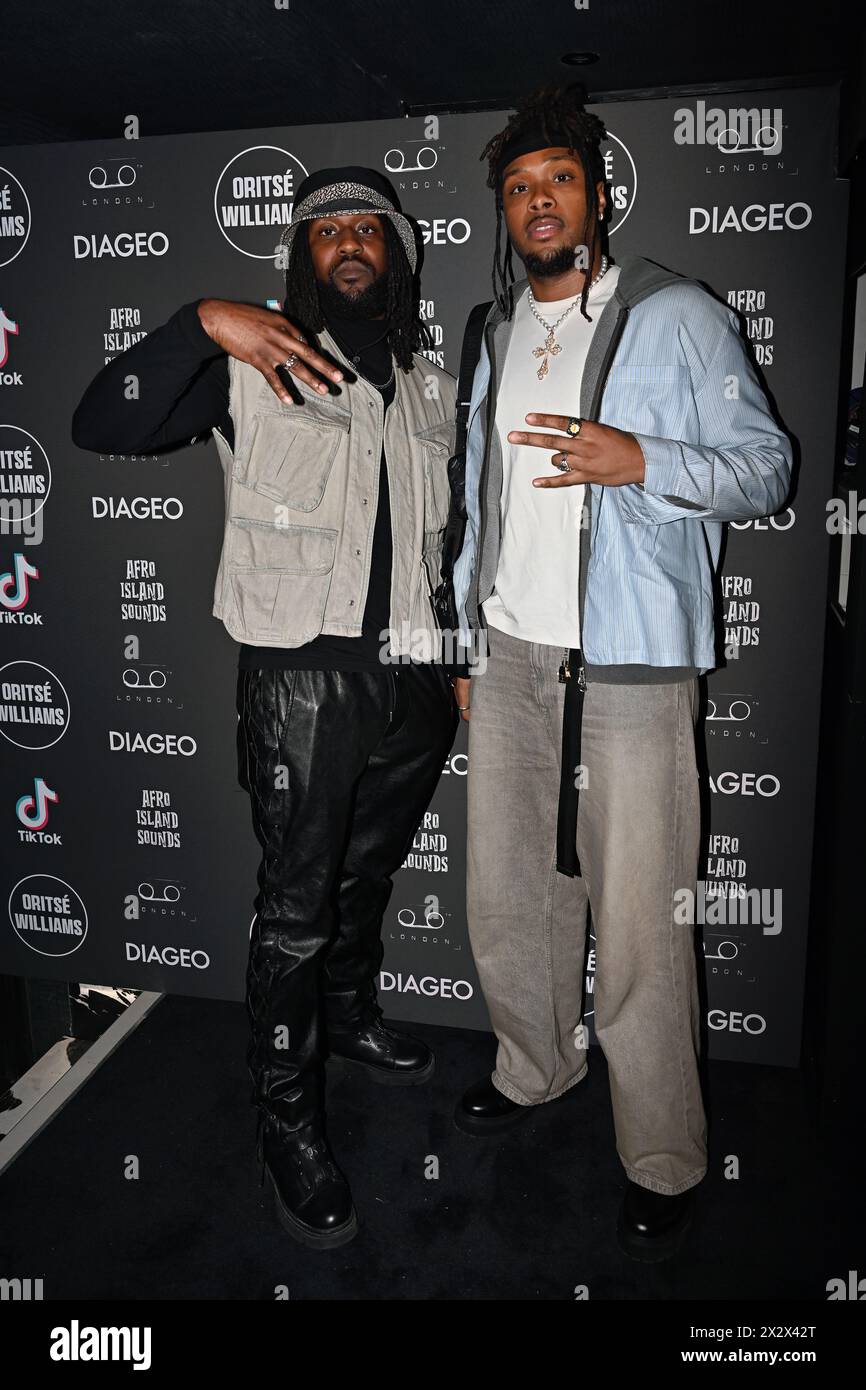 London, UK. 23rd Apr, 2024. Jazz Montell and Stefan Wade attends Oritsé Williams (JLS) music launch party at Little Tape London, 17 Hanover Sq, London, UK Credit: See Li/Picture Capital/Alamy Live News Stock Photo