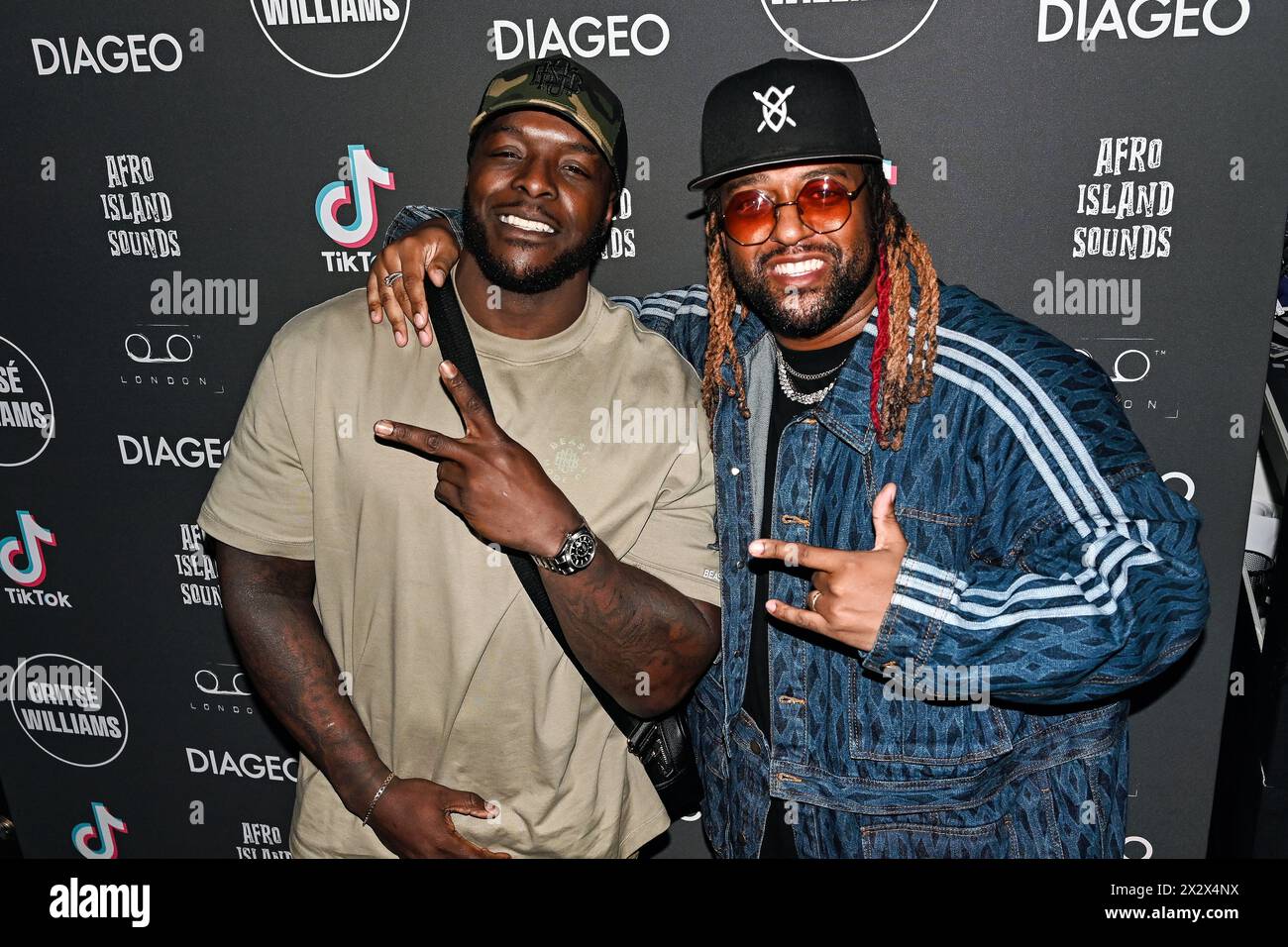 London, UK. 23 April 2024 Oritsé Williams and Adebayo Akinfenwa