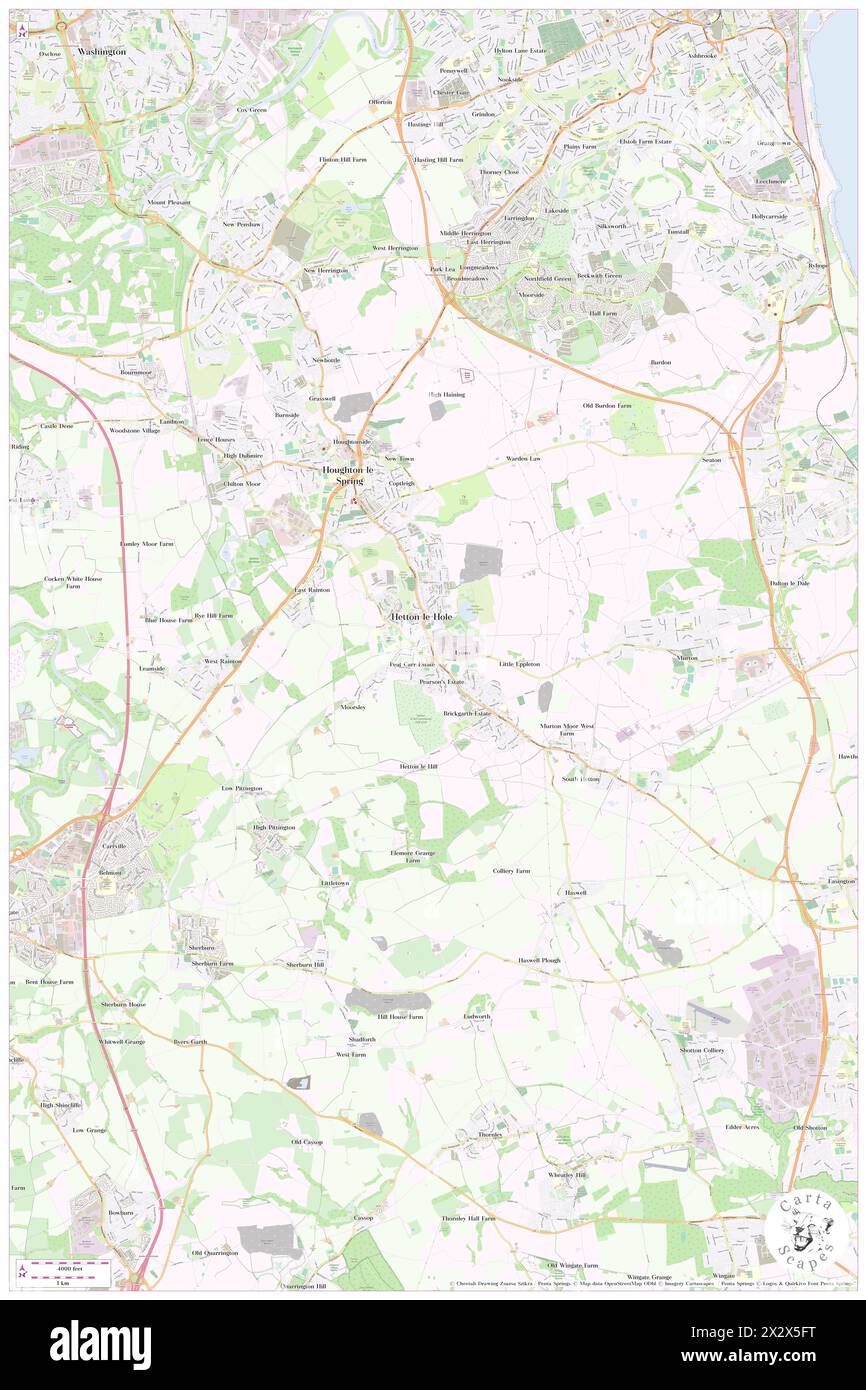 Hetton-Le-Hole, Sunderland, GB, United Kingdom, England, N 54 49' 0'', S 1 26' 59'', map, Cartascapes Map published in 2024. Explore Cartascapes, a map revealing Earth's diverse landscapes, cultures, and ecosystems. Journey through time and space, discovering the interconnectedness of our planet's past, present, and future. Stock Photo