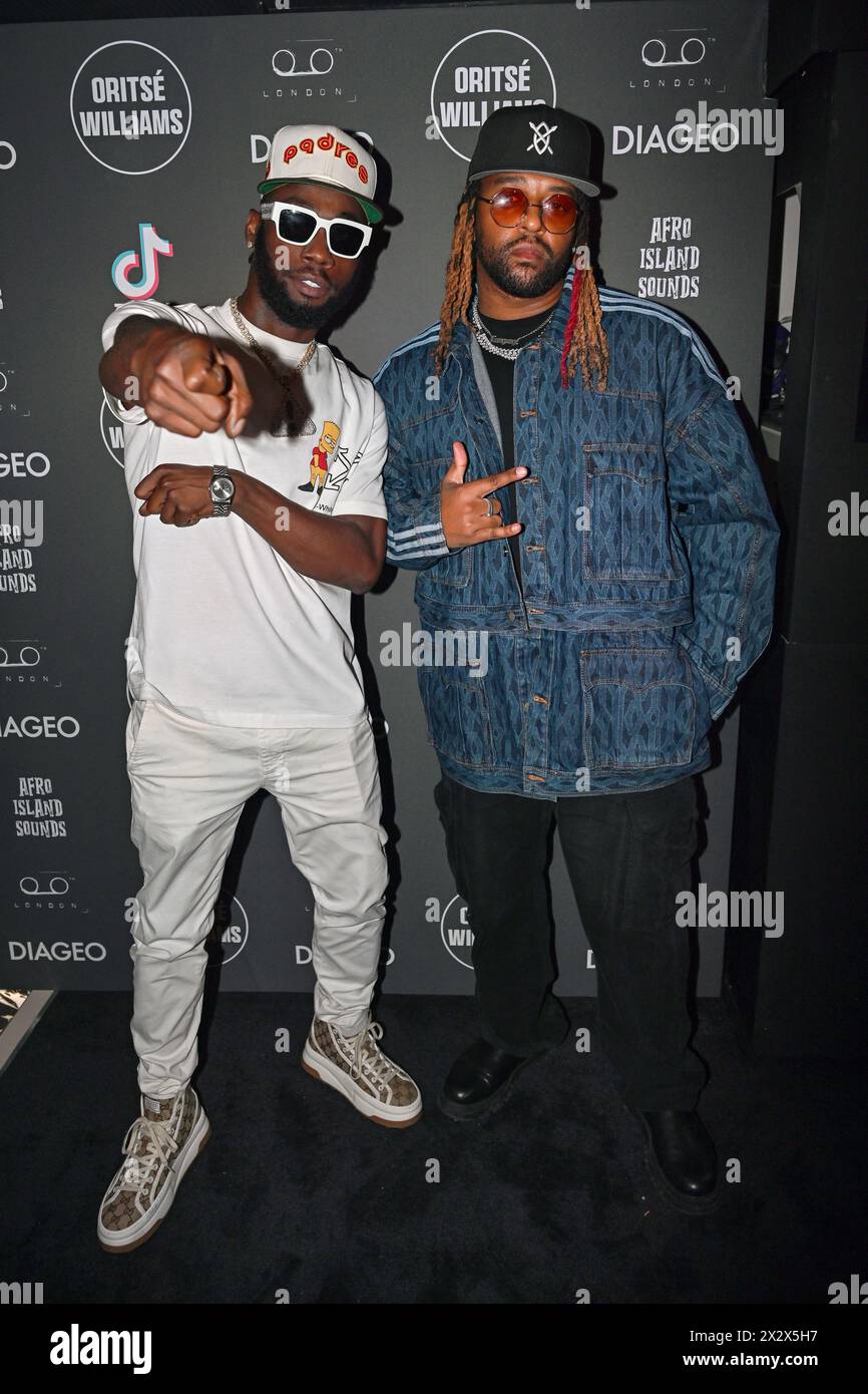 London, UK. 23 April 2024 Stylo G and Oritsé Williams attends Oritsé