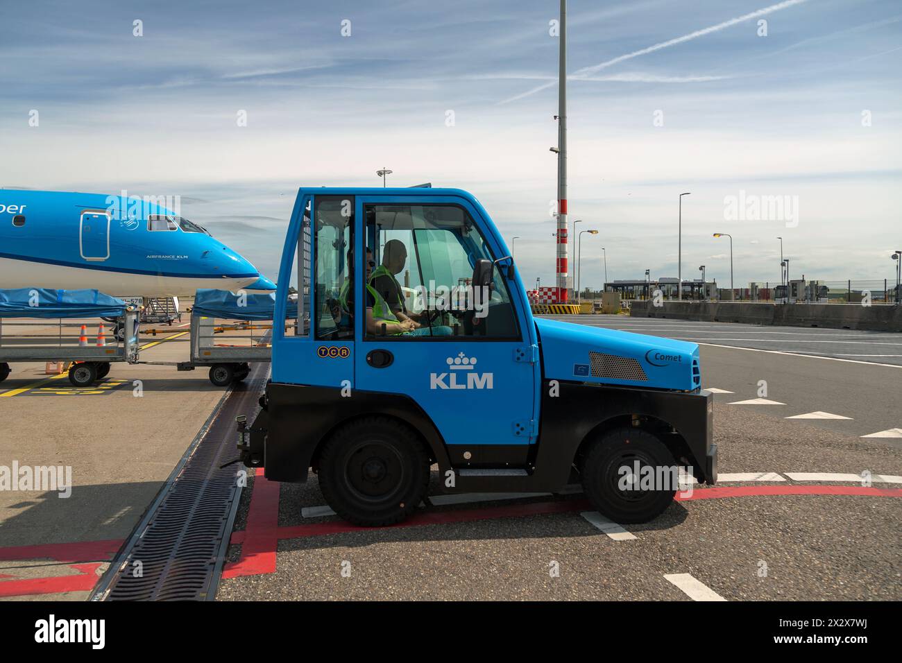 21.07.2019, Amsterdam, North Holland, Netherlands - KLM service staff ...