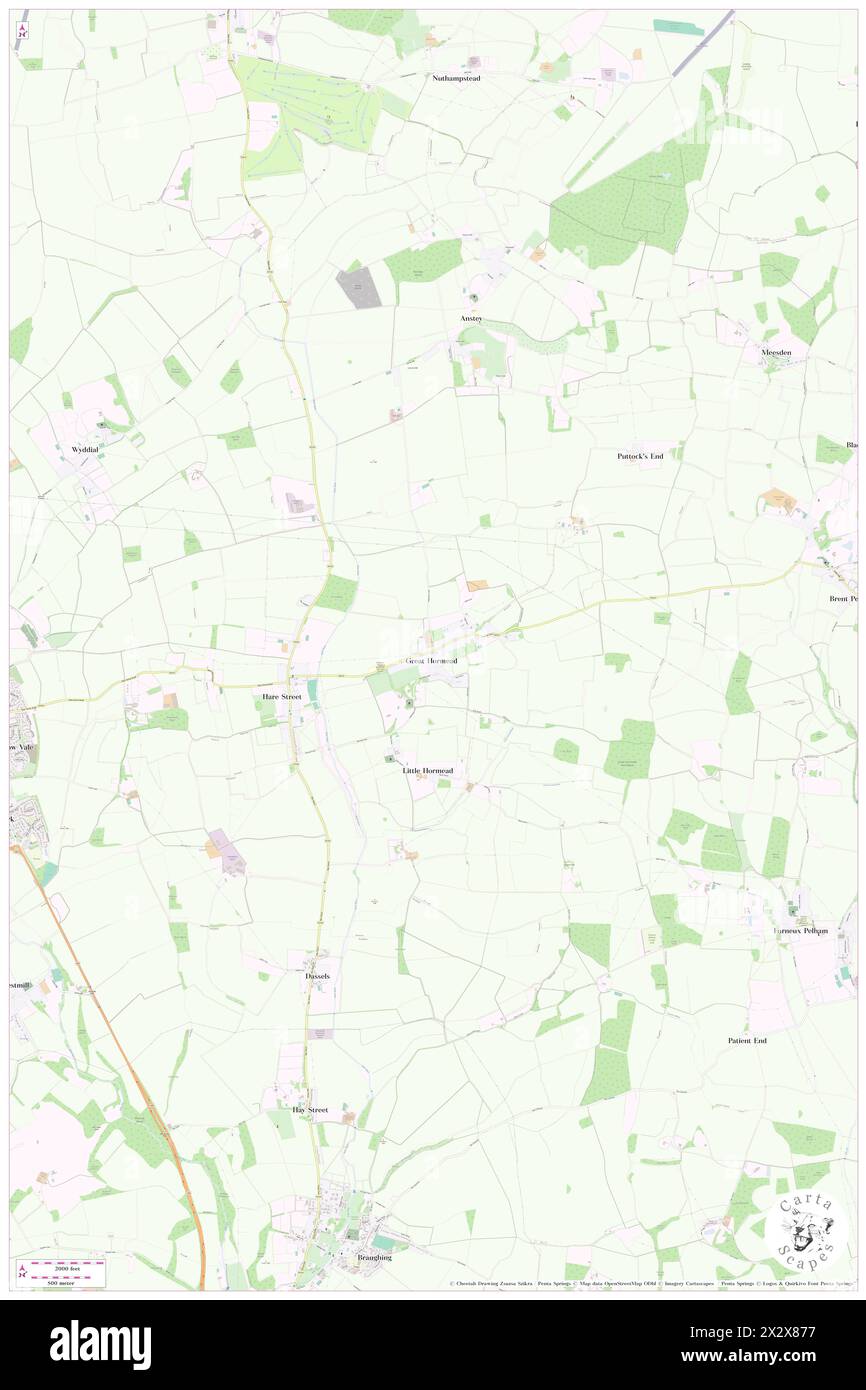 Great Hormead, Hertfordshire, GB, United Kingdom, England, N 51 57' 3'', N 0 2' 17'', map, Cartascapes Map published in 2024. Explore Cartascapes, a map revealing Earth's diverse landscapes, cultures, and ecosystems. Journey through time and space, discovering the interconnectedness of our planet's past, present, and future. Stock Photo