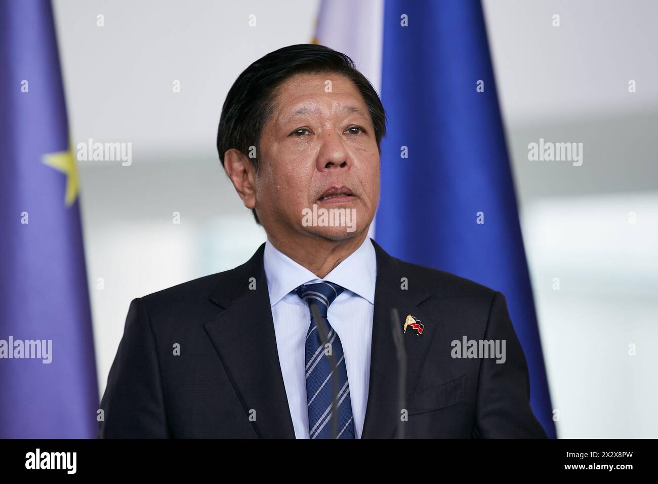 12.03.2024, Berlin, Berlin, Germany - The President of the Republic of the Philippines, Ferdinand Marcos Jr., at the press conference in the Chancello Stock Photo