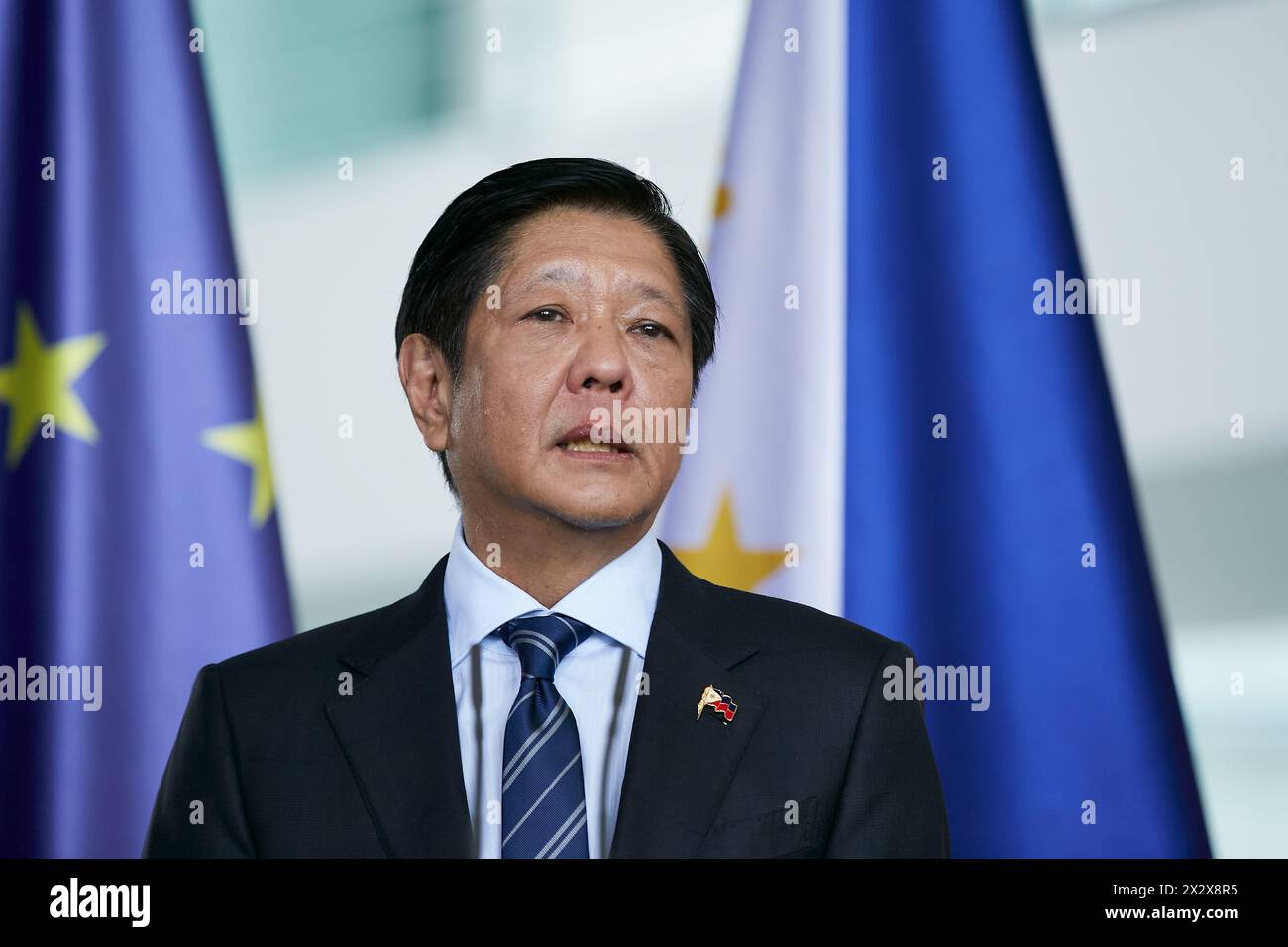 12.03.2024, Berlin, Berlin, Germany - The President of the Republic of the Philippines, Ferdinand Marcos Jr., at the press conference in the Chancelle Stock Photo