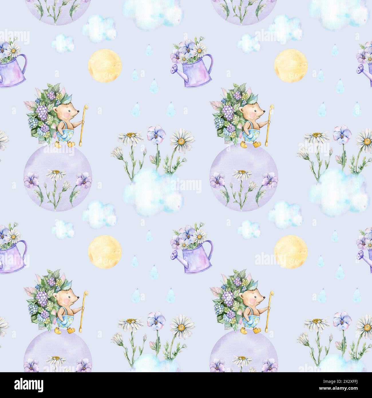 Daisy seamless pattern hi-res stock photography and images - Alamy