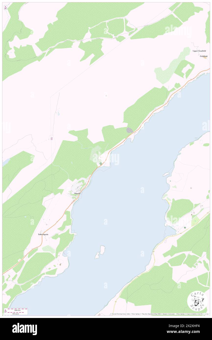 Crarae, Argyll and Bute, GB, United Kingdom, Scotland, N 56 7' 34'', S 5 14' 19'', map, Cartascapes Map published in 2024. Explore Cartascapes, a map revealing Earth's diverse landscapes, cultures, and ecosystems. Journey through time and space, discovering the interconnectedness of our planet's past, present, and future. Stock Photo
