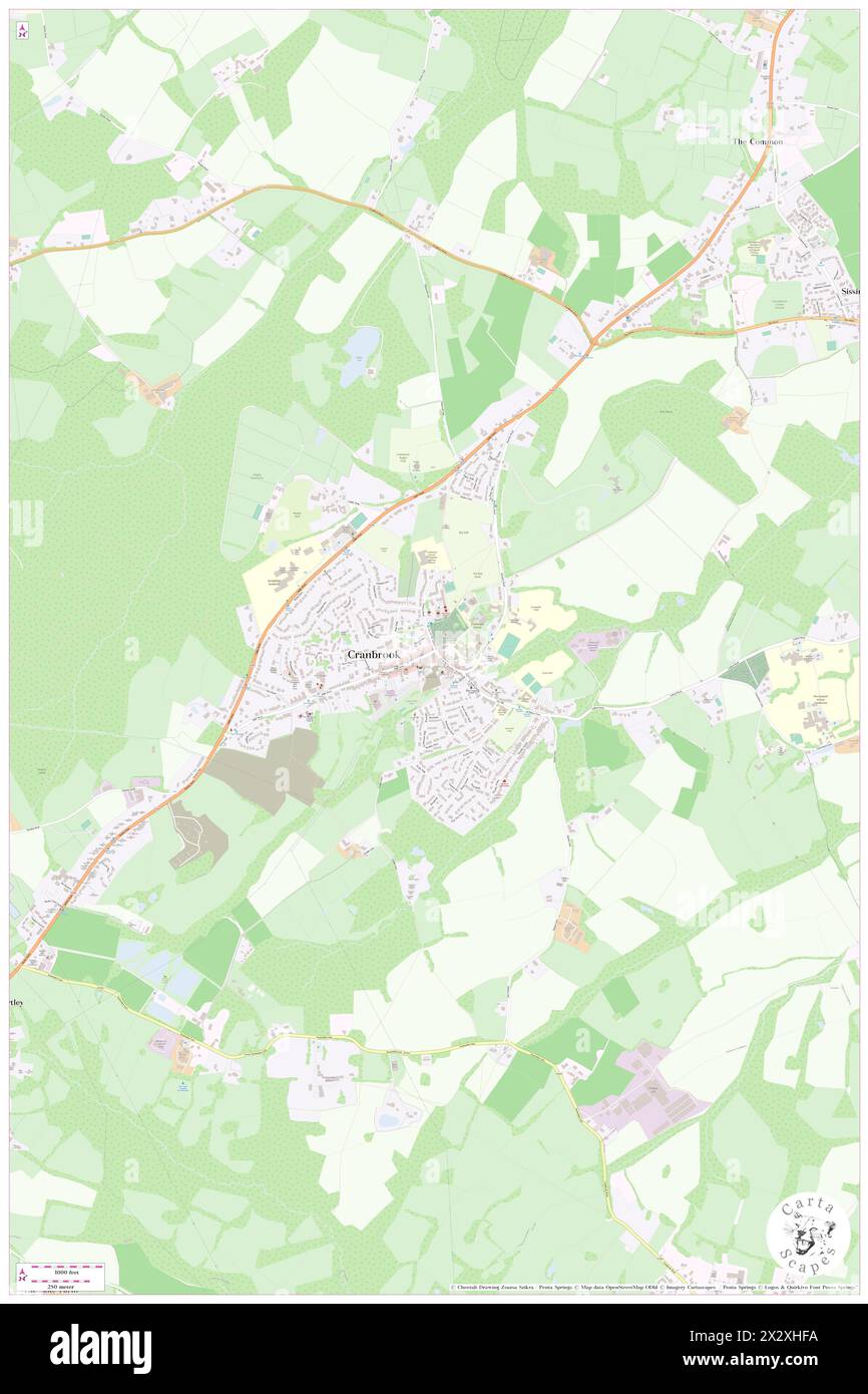 Cranbrook, Kent, GB, United Kingdom, England, N 51 5' 47'', N 0 32' 8'', map, Cartascapes Map published in 2024. Explore Cartascapes, a map revealing Earth's diverse landscapes, cultures, and ecosystems. Journey through time and space, discovering the interconnectedness of our planet's past, present, and future. Stock Photo