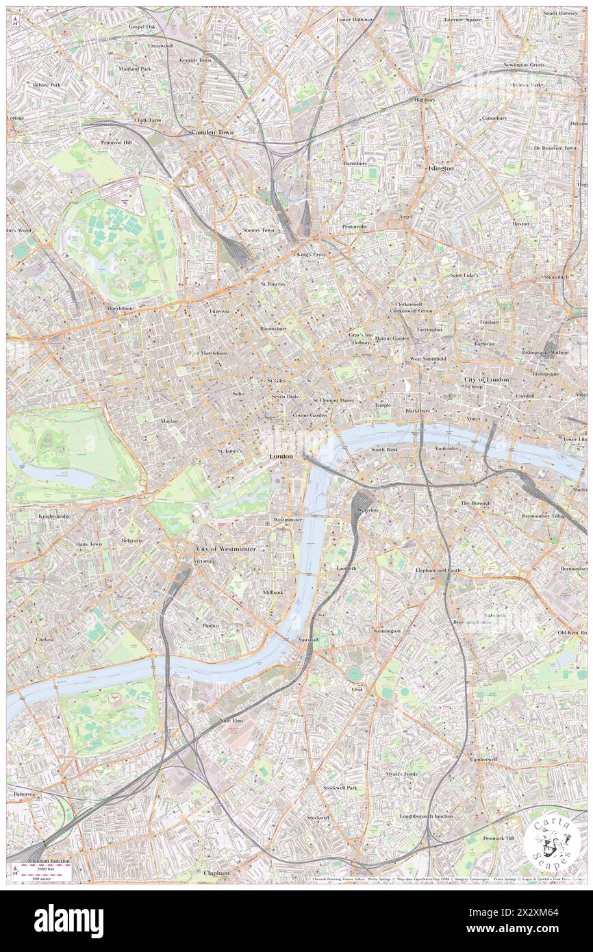 Charing Cross, Greater London, GB, United Kingdom, England, N 51 30' 30'', S 0 7' 29'', map, Cartascapes Map published in 2024. Explore Cartascapes, a map revealing Earth's diverse landscapes, cultures, and ecosystems. Journey through time and space, discovering the interconnectedness of our planet's past, present, and future. Stock Photo