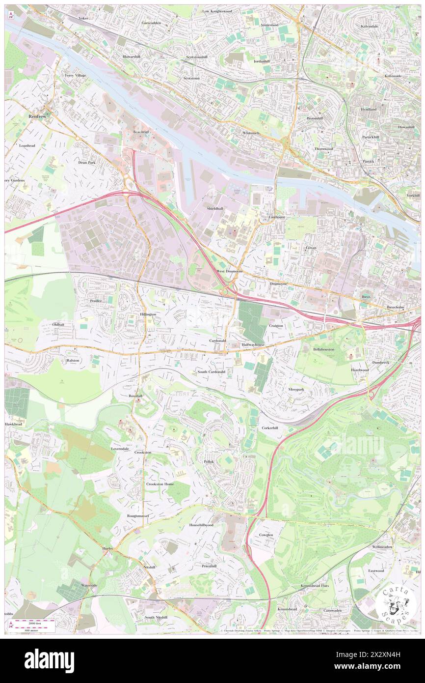 Cardonald, Glasgow City, GB, United Kingdom, Scotland, N 55 51' 0'', S 4 20' 47'', map, Cartascapes Map published in 2024. Explore Cartascapes, a map revealing Earth's diverse landscapes, cultures, and ecosystems. Journey through time and space, discovering the interconnectedness of our planet's past, present, and future. Stock Photo