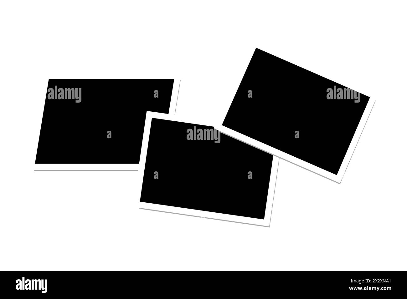 Realistic photo frames old paper design blank black photos with white frames Stock Vector Image