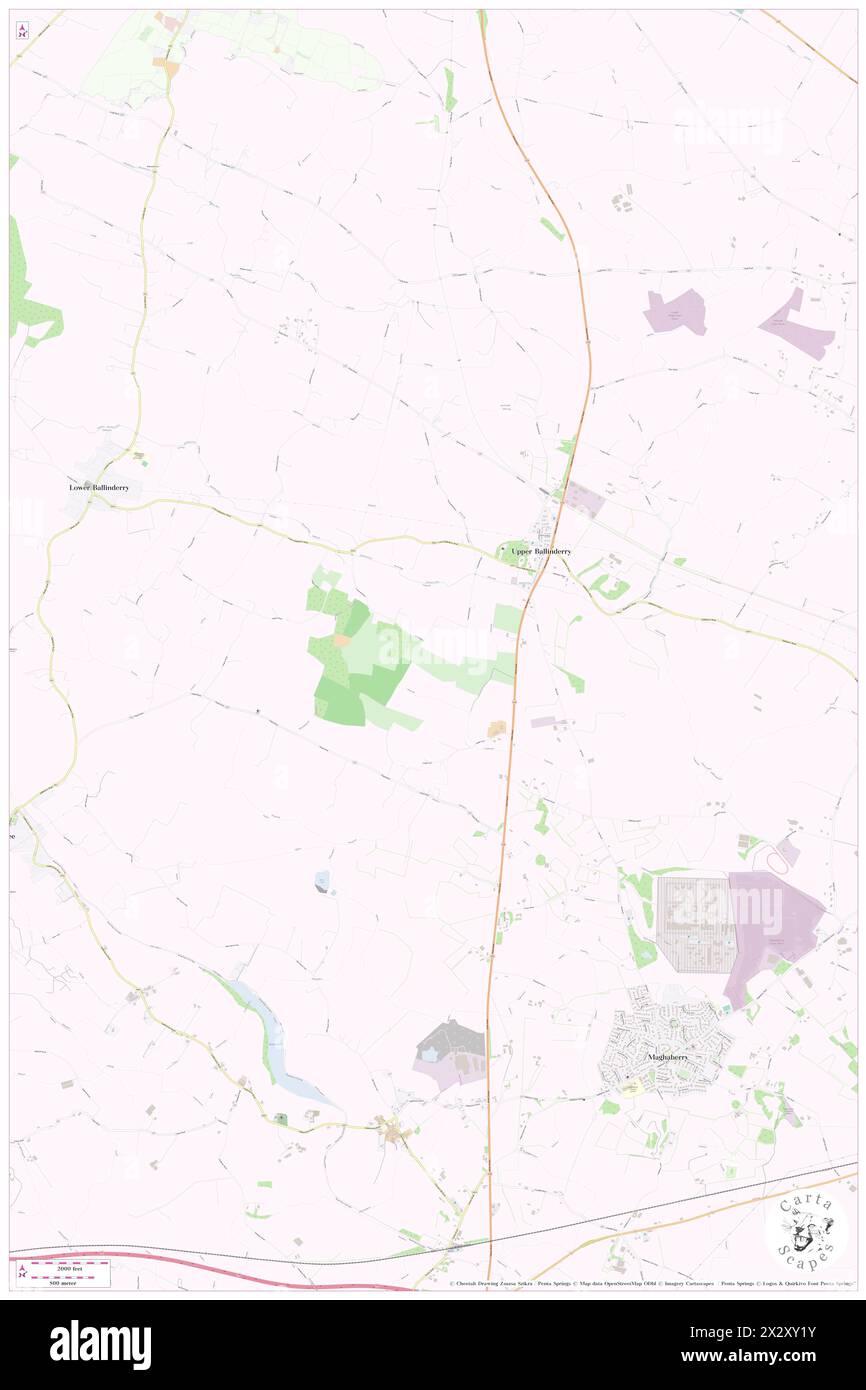 Ballinderry Upper, Lisburn and Castlereagh, GB, United Kingdom, Northern Ireland, N 54 31' 59'', S 6 13' 0'', map, Cartascapes Map published in 2024. Explore Cartascapes, a map revealing Earth's diverse landscapes, cultures, and ecosystems. Journey through time and space, discovering the interconnectedness of our planet's past, present, and future. Stock Photo
