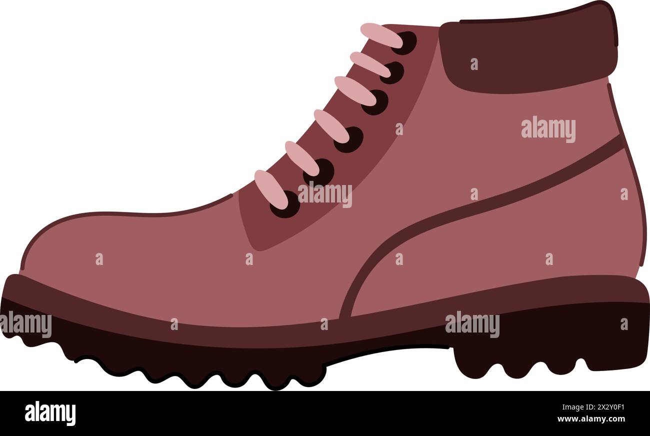 outdoor hiking boots male cartoon vector illustration Stock Vector