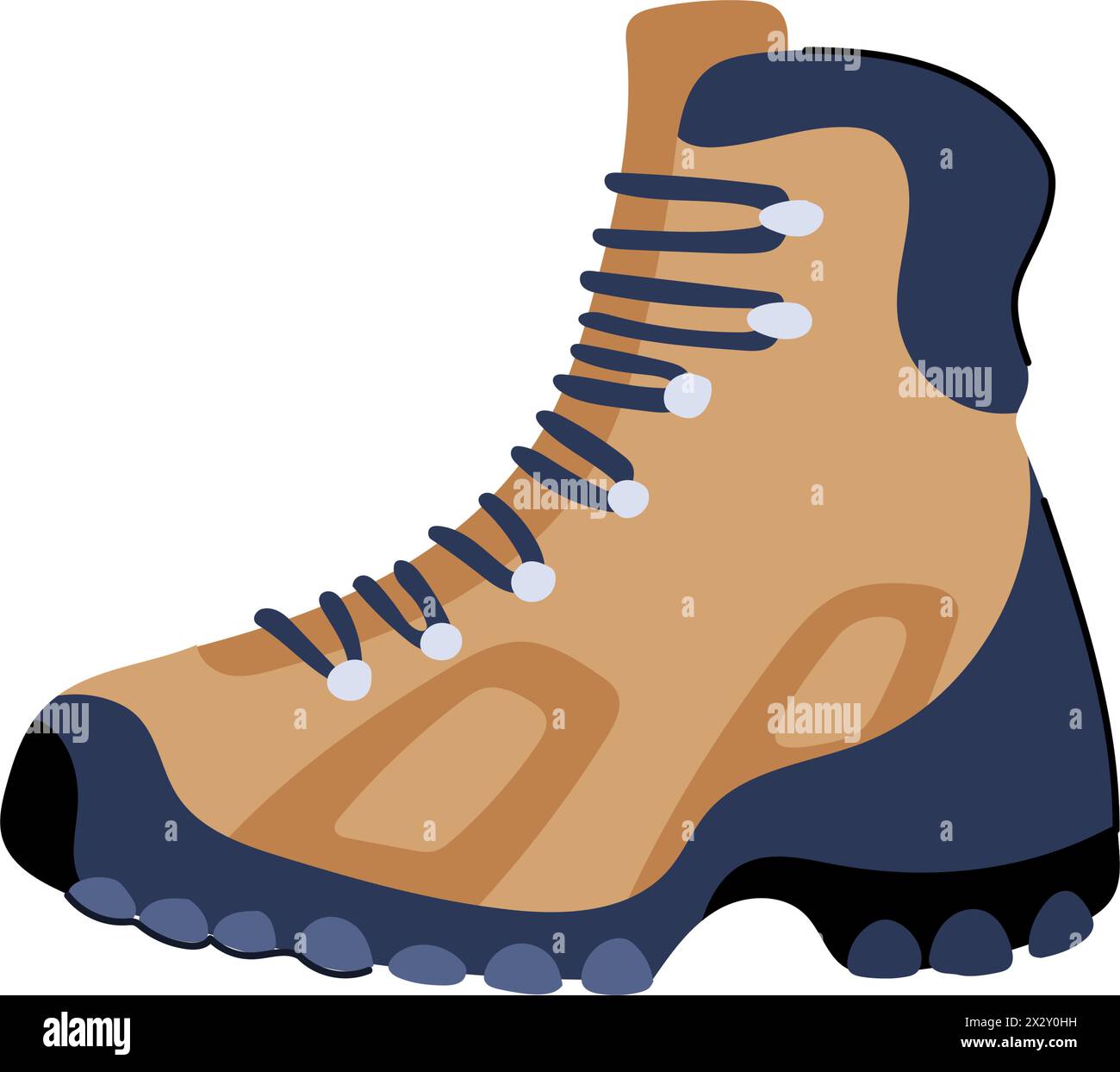 adventure hiking boots male cartoon vector illustration Stock Vector