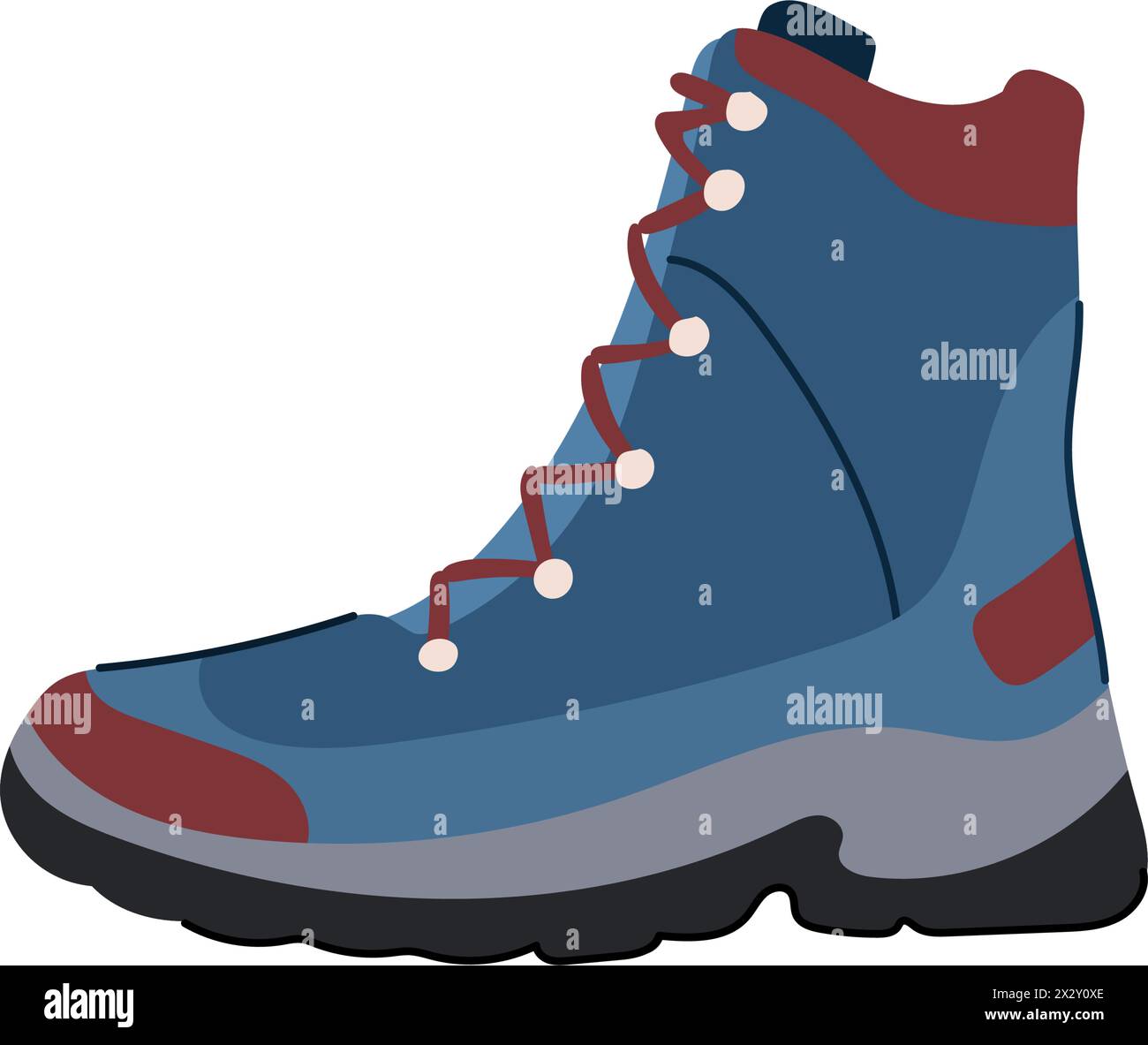 waterproof hiking boots male cartoon vector illustration Stock Vector