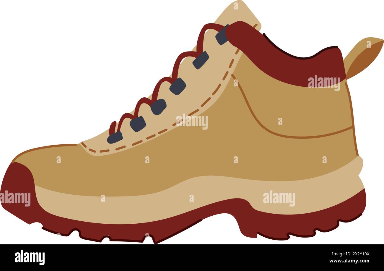 lightweight hiking boots male cartoon vector illustration Stock Vector