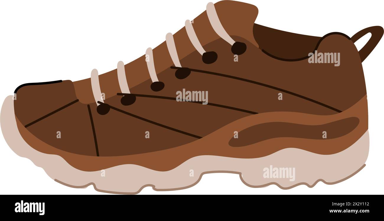 footwear hiking boots male cartoon vector illustration Stock Vector