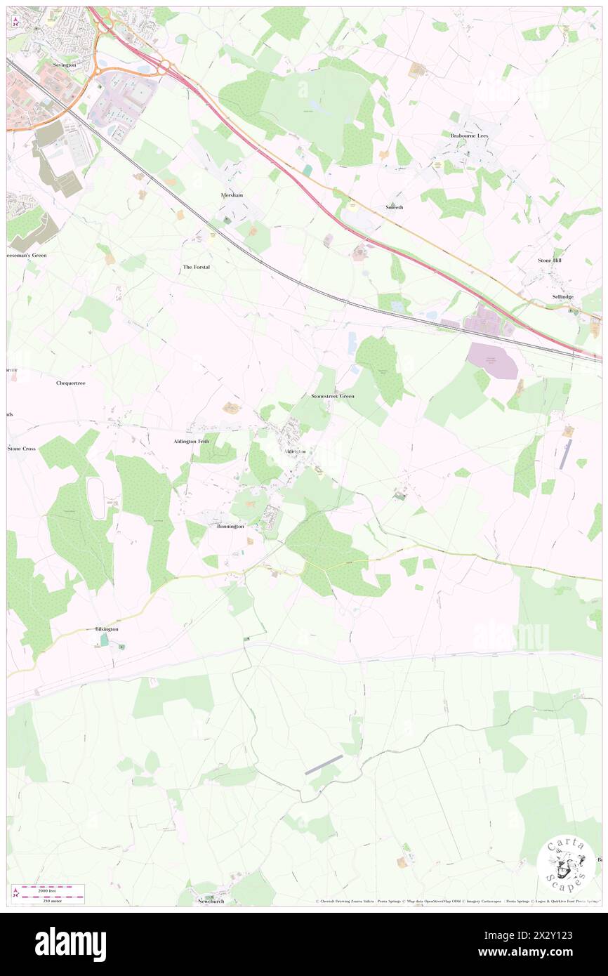 Aldington, Kent, GB, United Kingdom, England, N 51 5' 29'', N 0 56' 40'', map, Cartascapes Map published in 2024. Explore Cartascapes, a map revealing Earth's diverse landscapes, cultures, and ecosystems. Journey through time and space, discovering the interconnectedness of our planet's past, present, and future. Stock Photo