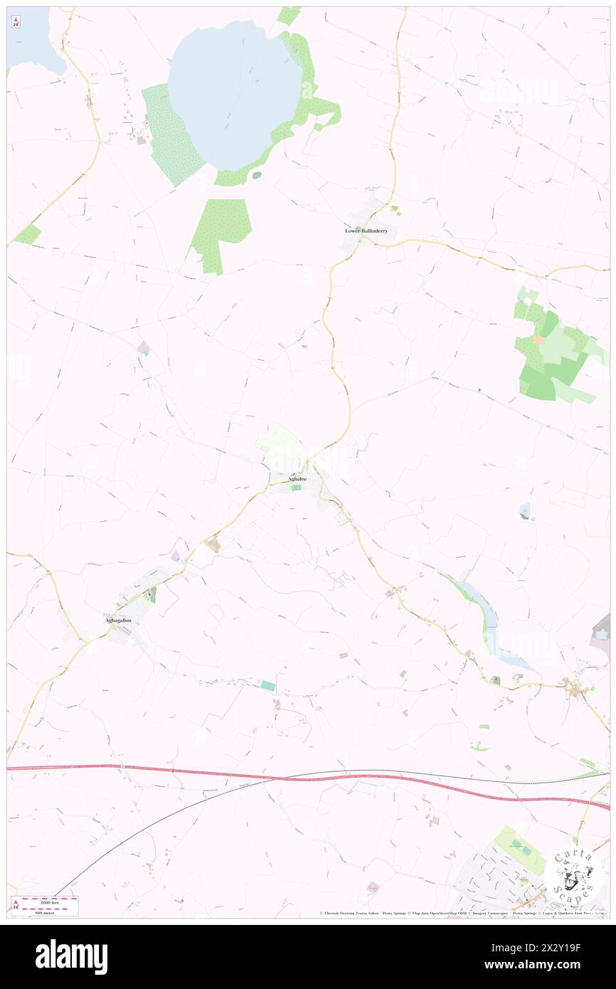 Aghalee, Lisburn and Castlereagh, GB, United Kingdom, Northern Ireland, N 54 31' 19'', S 6 15' 57'', map, Cartascapes Map published in 2024. Explore Cartascapes, a map revealing Earth's diverse landscapes, cultures, and ecosystems. Journey through time and space, discovering the interconnectedness of our planet's past, present, and future. Stock Photo