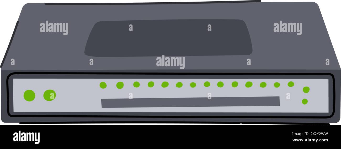 firewall network switch cartoon vector illustration Stock Vector