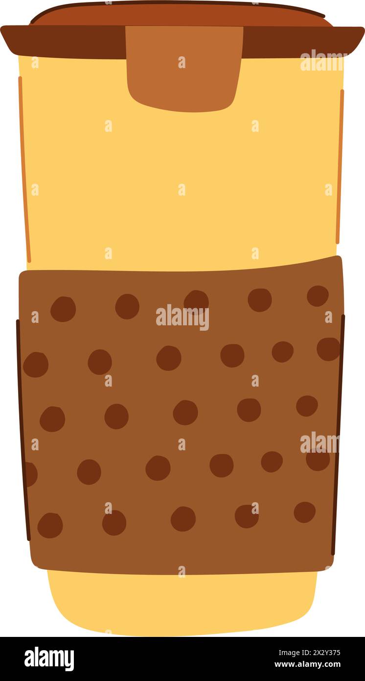 hot reusable coffee cup cartoon vector illustration Stock Vector Image ...