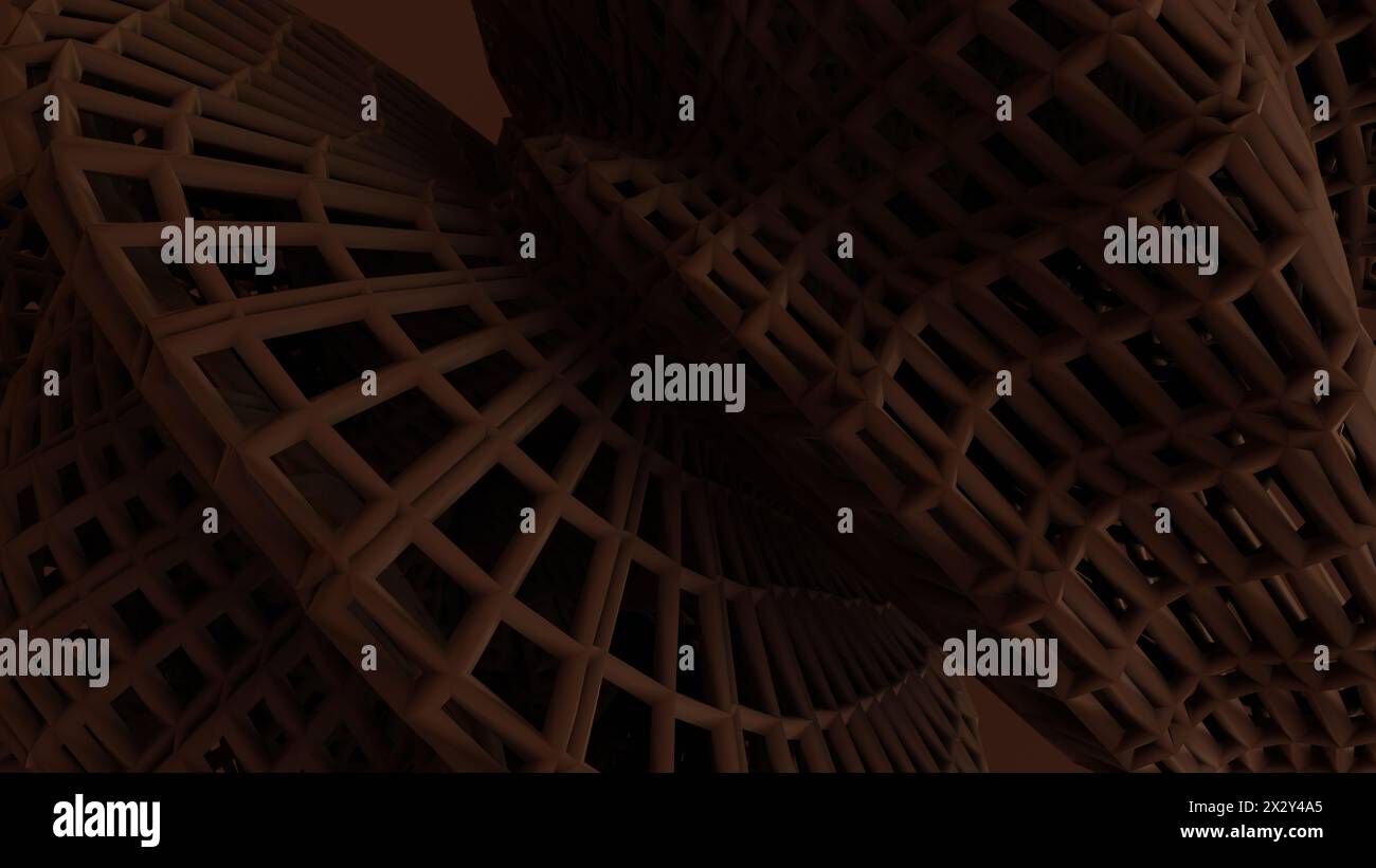 3D render, Abstract coffee color matter geometric pattern background Stock Photo