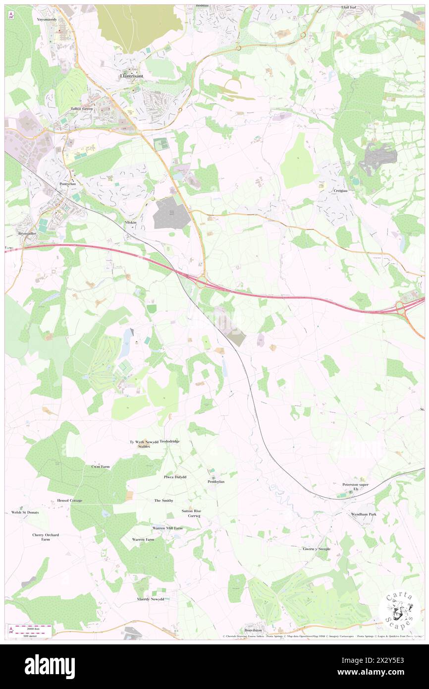 Felin Isaf Motte, Vale of Glamorgan, GB, United Kingdom, Wales, N 51 30' 16'', S 3 21' 17'', map, Cartascapes Map published in 2024. Explore Cartascapes, a map revealing Earth's diverse landscapes, cultures, and ecosystems. Journey through time and space, discovering the interconnectedness of our planet's past, present, and future. Stock Photo