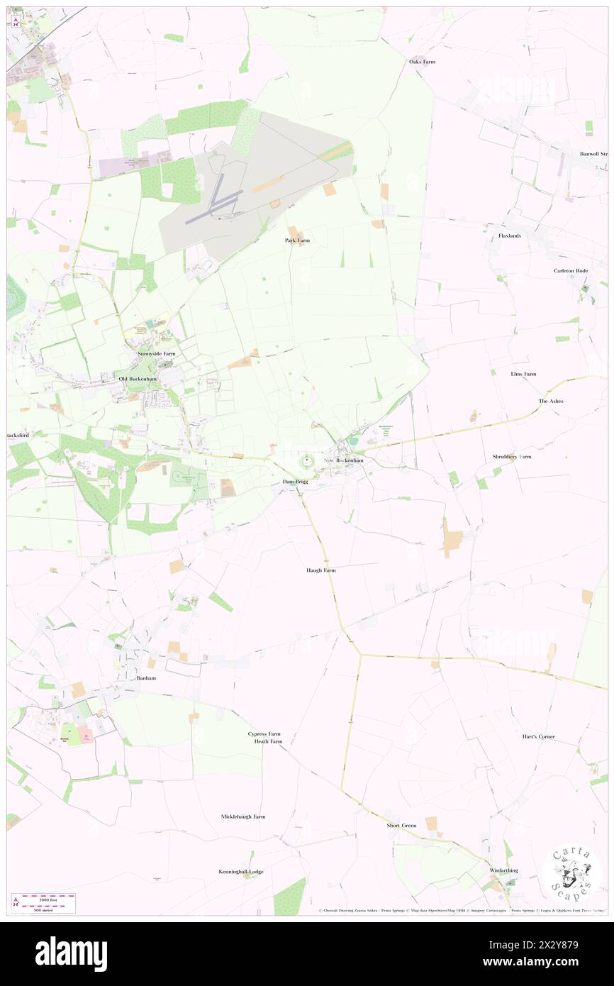 New Buckenham Castle, Norfolk, GB, United Kingdom, England, N 52 28' 18'', N 1 4' 1'', map, Cartascapes Map published in 2024. Explore Cartascapes, a map revealing Earth's diverse landscapes, cultures, and ecosystems. Journey through time and space, discovering the interconnectedness of our planet's past, present, and future. Stock Photo