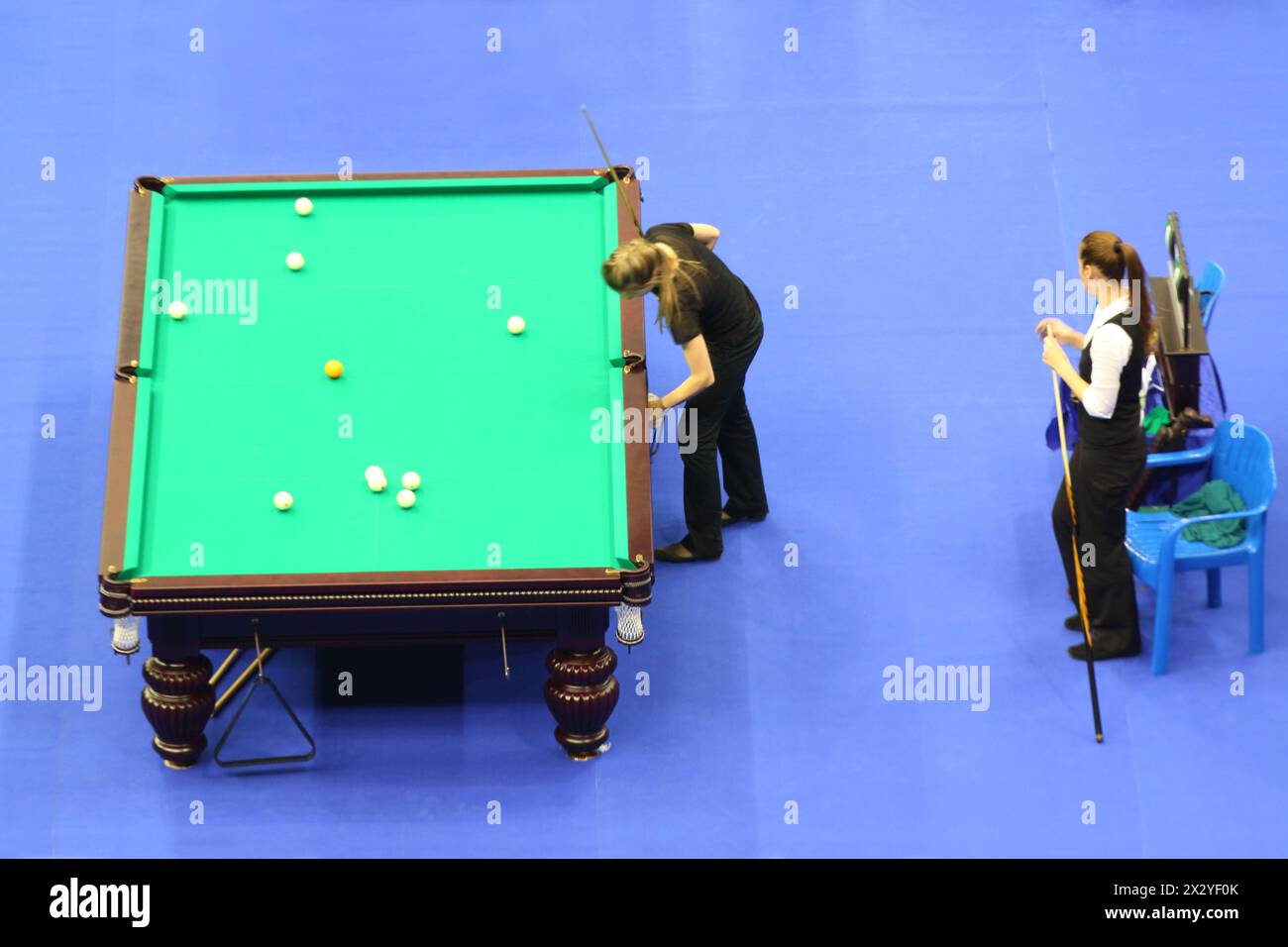 Two players compete in billiards hi-res stock photography and images ...
