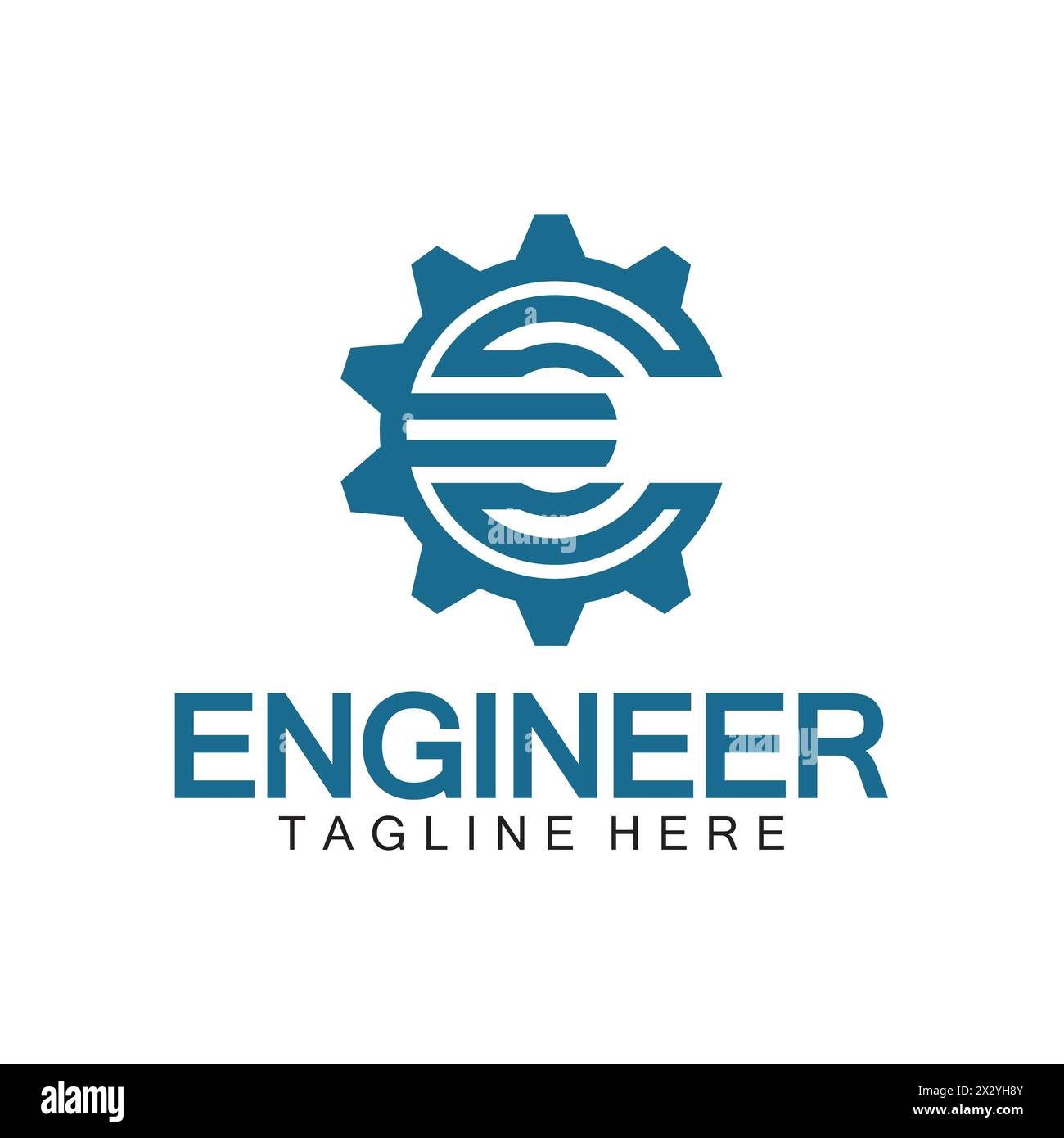 Engineer Logo Design, Letter E Gear Logo, Engineer logo with letter E and Gear elements Stock Vector