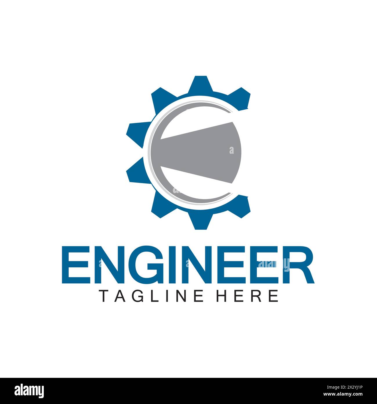 Engineer Logo Design, Letter E Gear Logo, Engineer logo with letter E and Gear elements Stock Vector