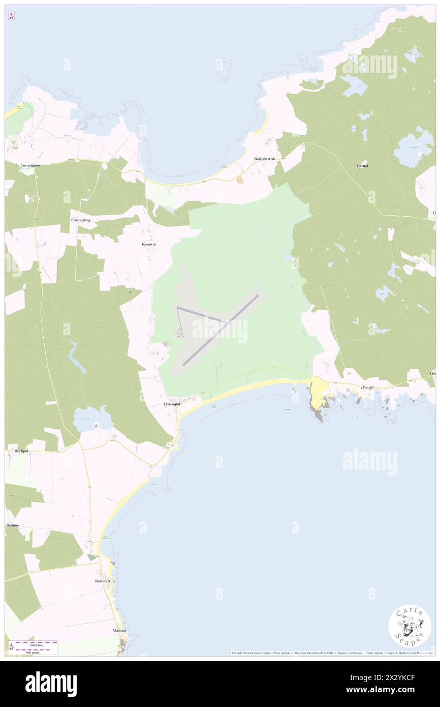 Tiree Airport, Argyll and Bute, GB, United Kingdom, Scotland, N 56 29' 57'', S 6 52' 9'', map, Cartascapes Map published in 2024. Explore Cartascapes, a map revealing Earth's diverse landscapes, cultures, and ecosystems. Journey through time and space, discovering the interconnectedness of our planet's past, present, and future. Stock Photo