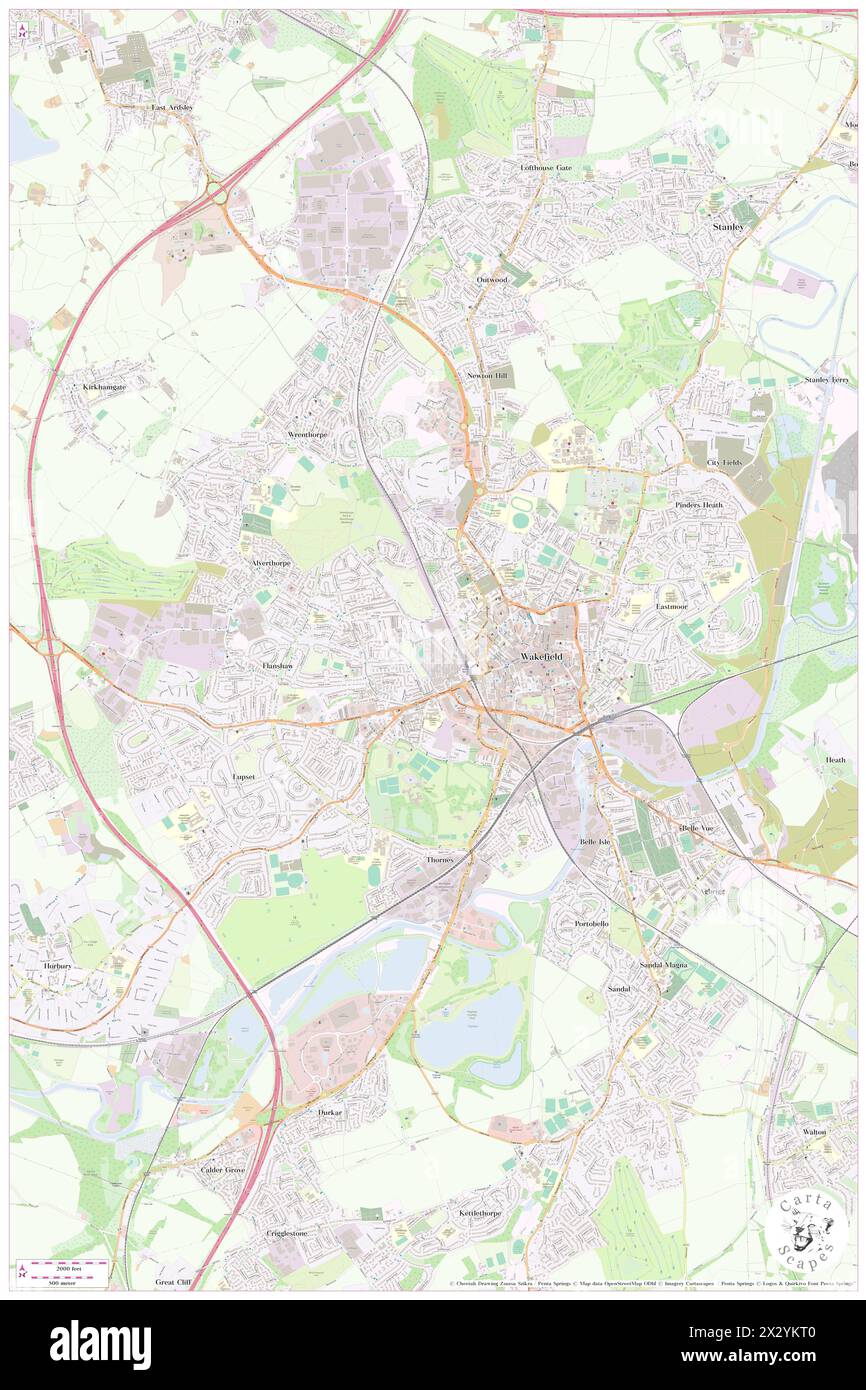 HMP Wakefield, City and Borough of Wakefield, GB, United Kingdom, England, N 53 41' 0'', S 1 30' 34'', map, Cartascapes Map published in 2024. Explore Cartascapes, a map revealing Earth's diverse landscapes, cultures, and ecosystems. Journey through time and space, discovering the interconnectedness of our planet's past, present, and future. Stock Photo