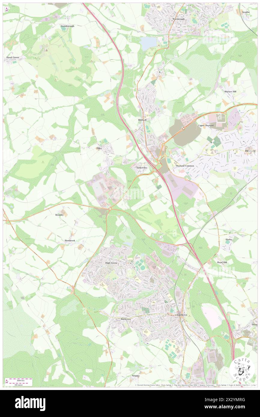 Tankersley Manor, Barnsley, GB, United Kingdom, England, N 53 29' 24'', S 1 29' 8'', map, Cartascapes Map published in 2024. Explore Cartascapes, a map revealing Earth's diverse landscapes, cultures, and ecosystems. Journey through time and space, discovering the interconnectedness of our planet's past, present, and future. Stock Photo